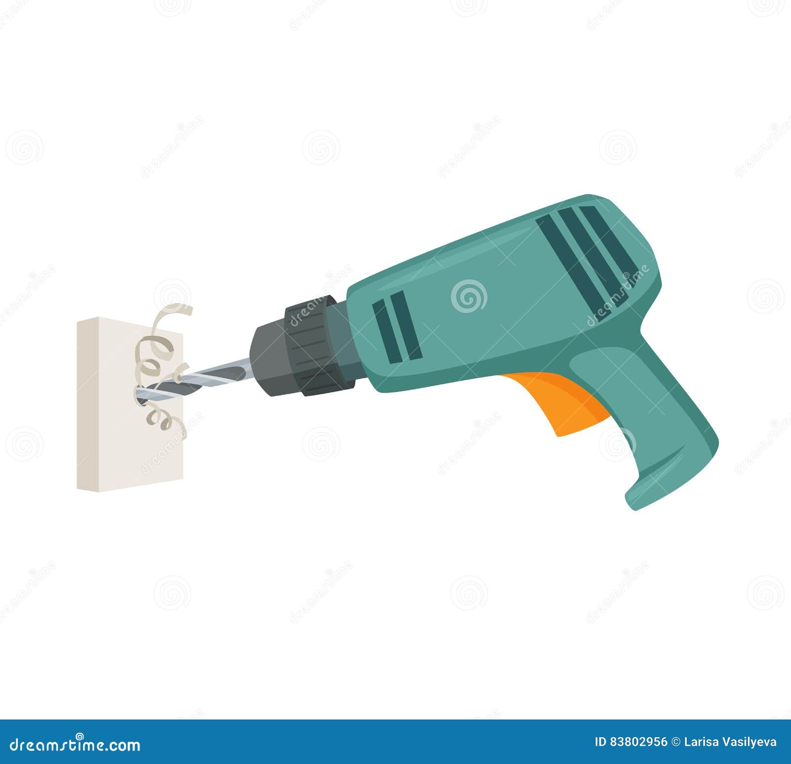 Drill A Hole In The Wall Vector Illustration 92045038