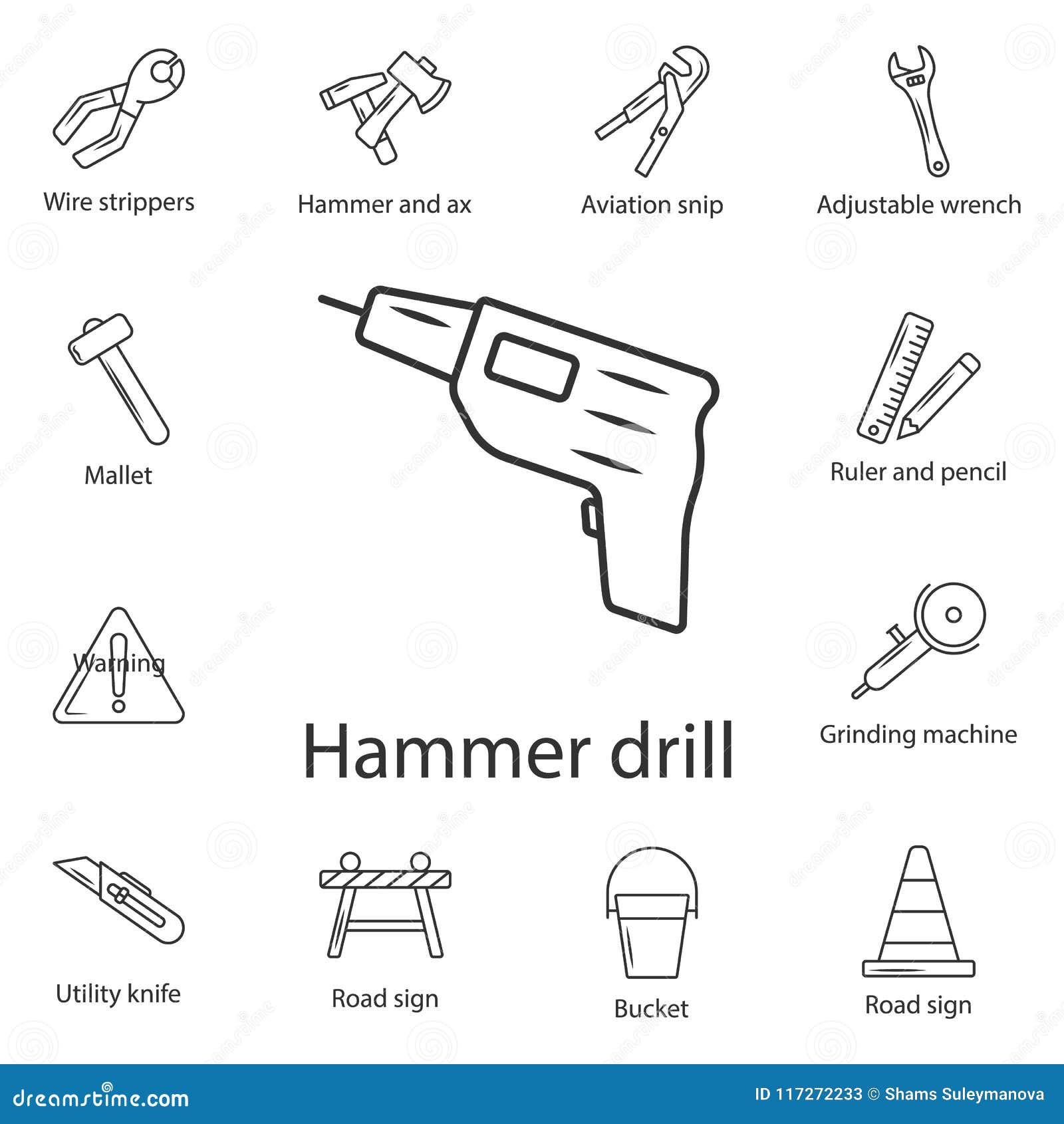 Drill Icon. Simple Element Illustration. Drill Symbol Design from Construction Collection Set