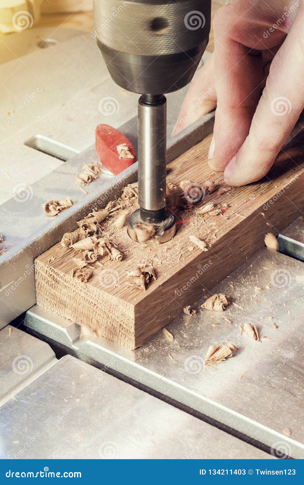 Drill A Mill For A Tree In The Boring Machine With A Laser Marking