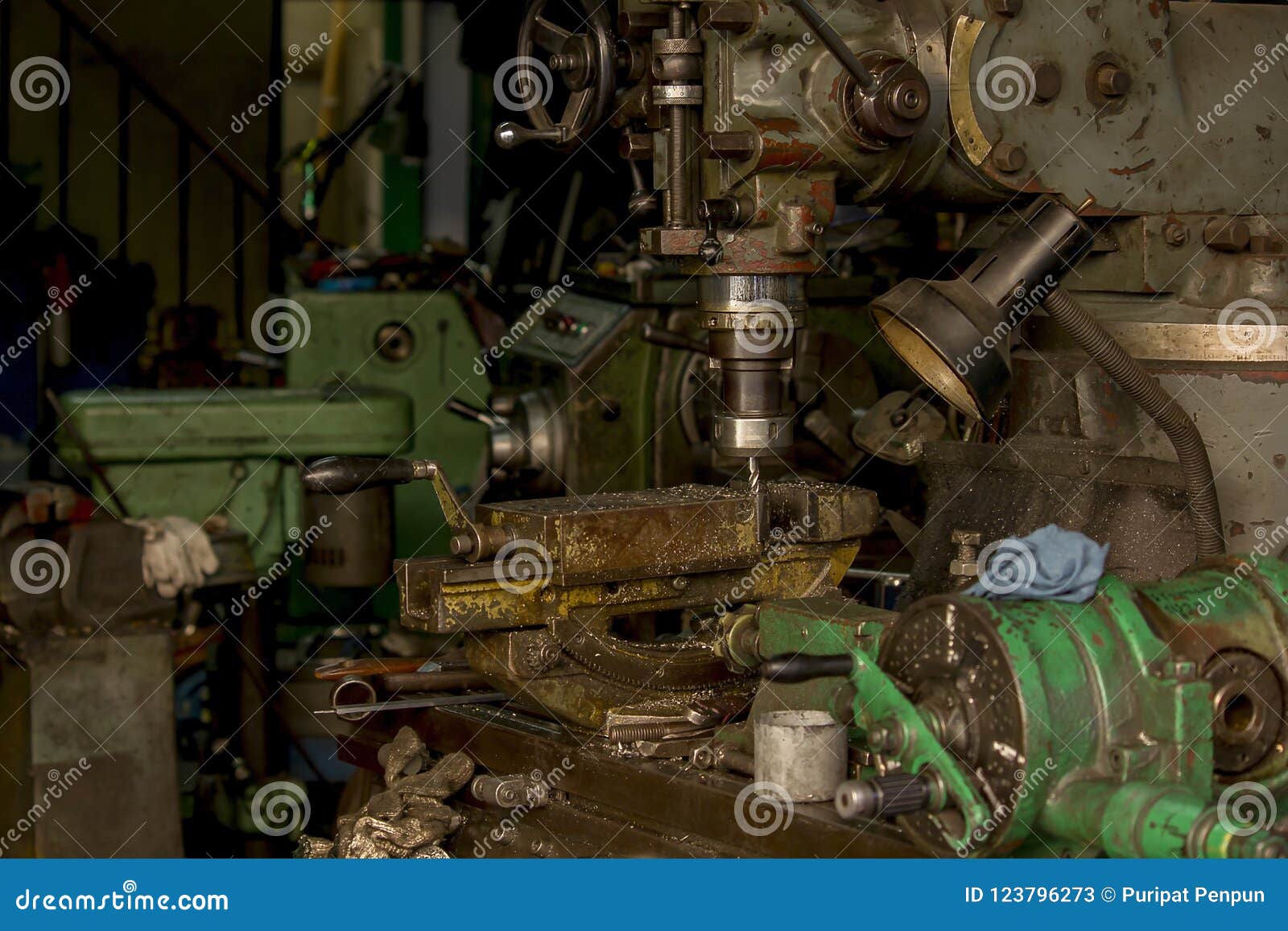 Drill Platform is a Tool for Metal Drilling. Stock Image Image of
