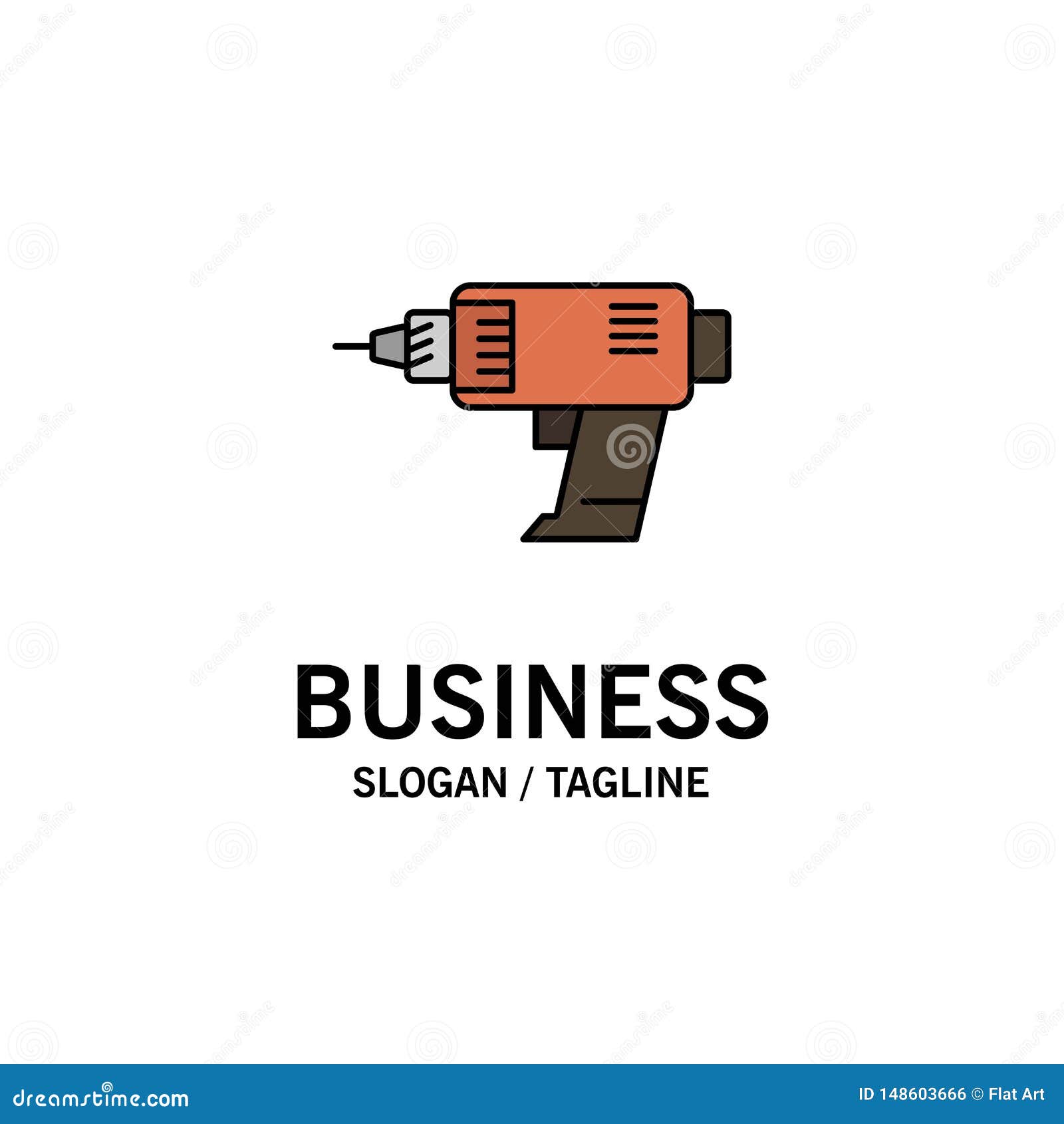 Drill, Power, Machine, Cordless, Electronics Business Logo Template