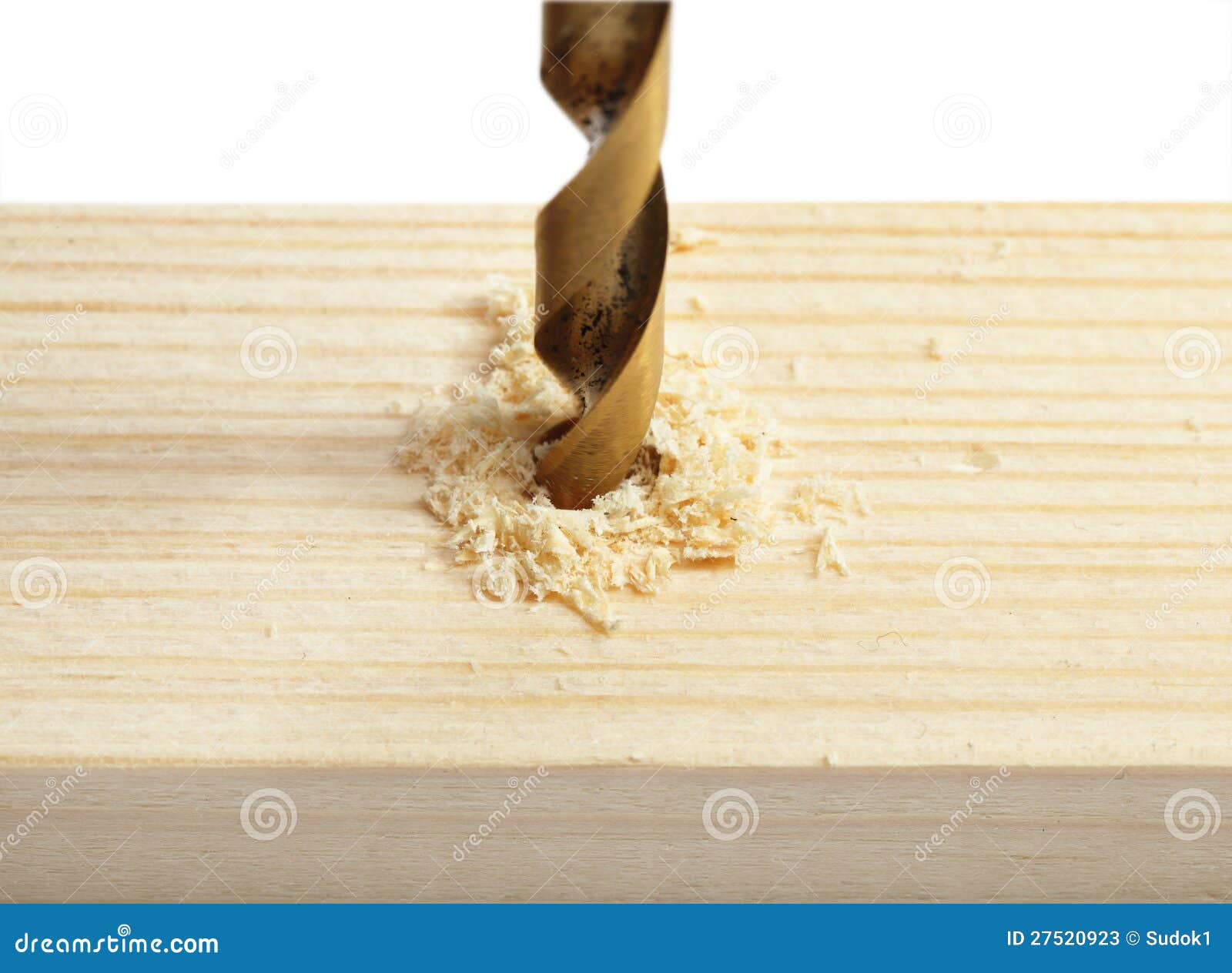 drilling hole in wood
