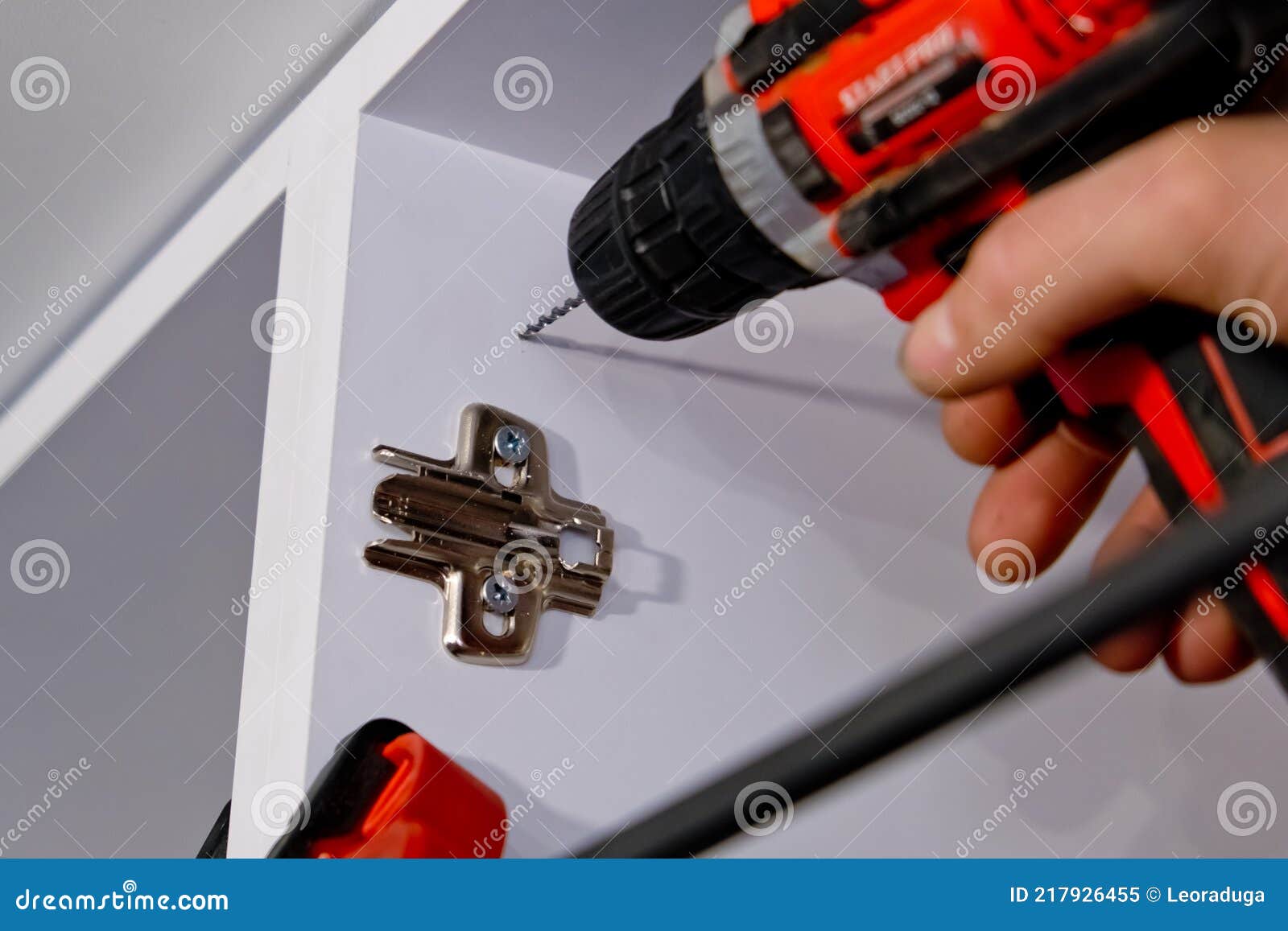 Drilling the Kitchen for Bonding. Close Up Stock Image Image