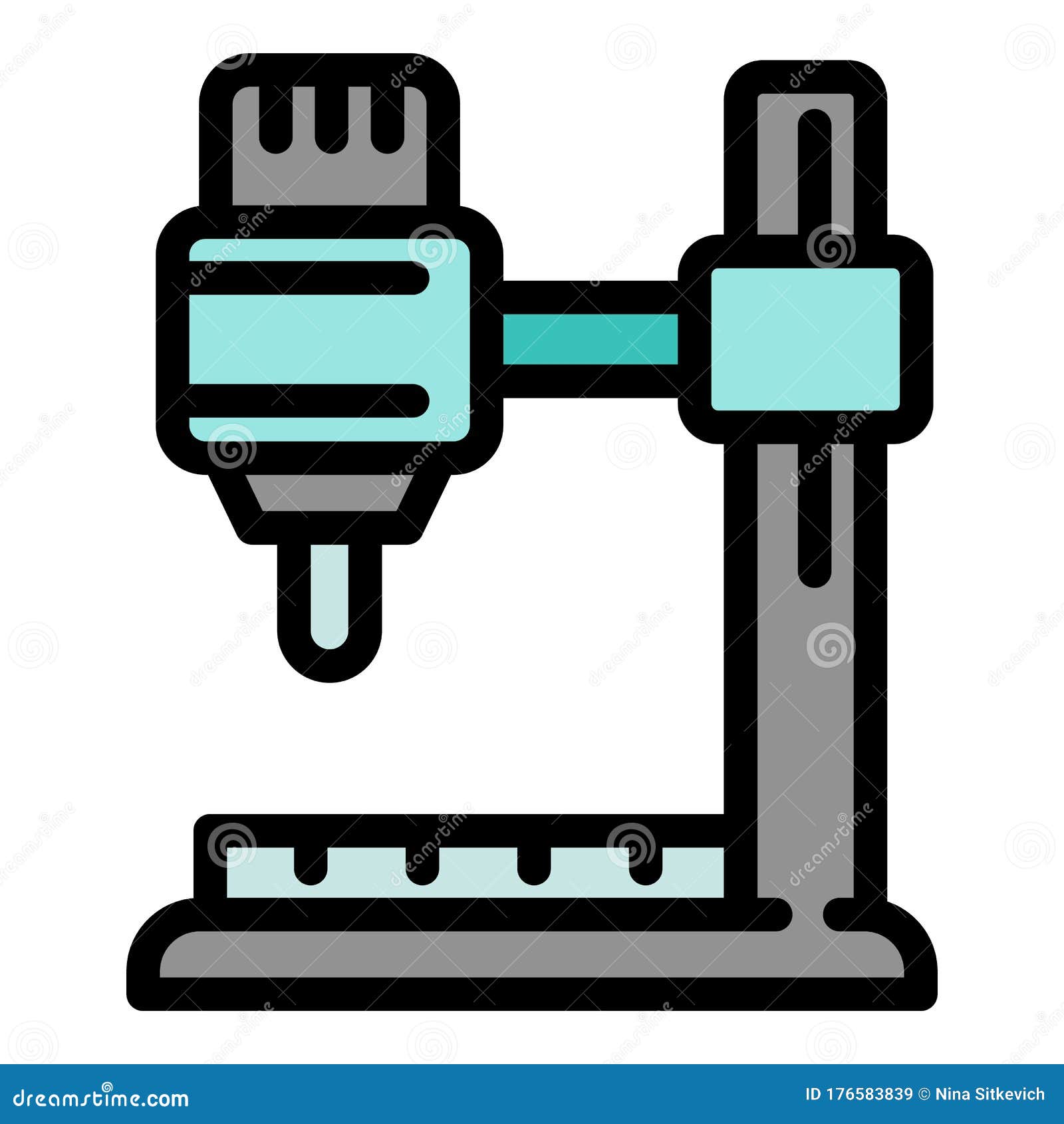 Drilling Machine Icon, Outline Style Stock Vector - Illustration of