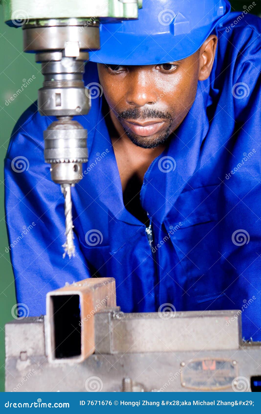 Drilling machine operator stock photo. Image of collar 7671676