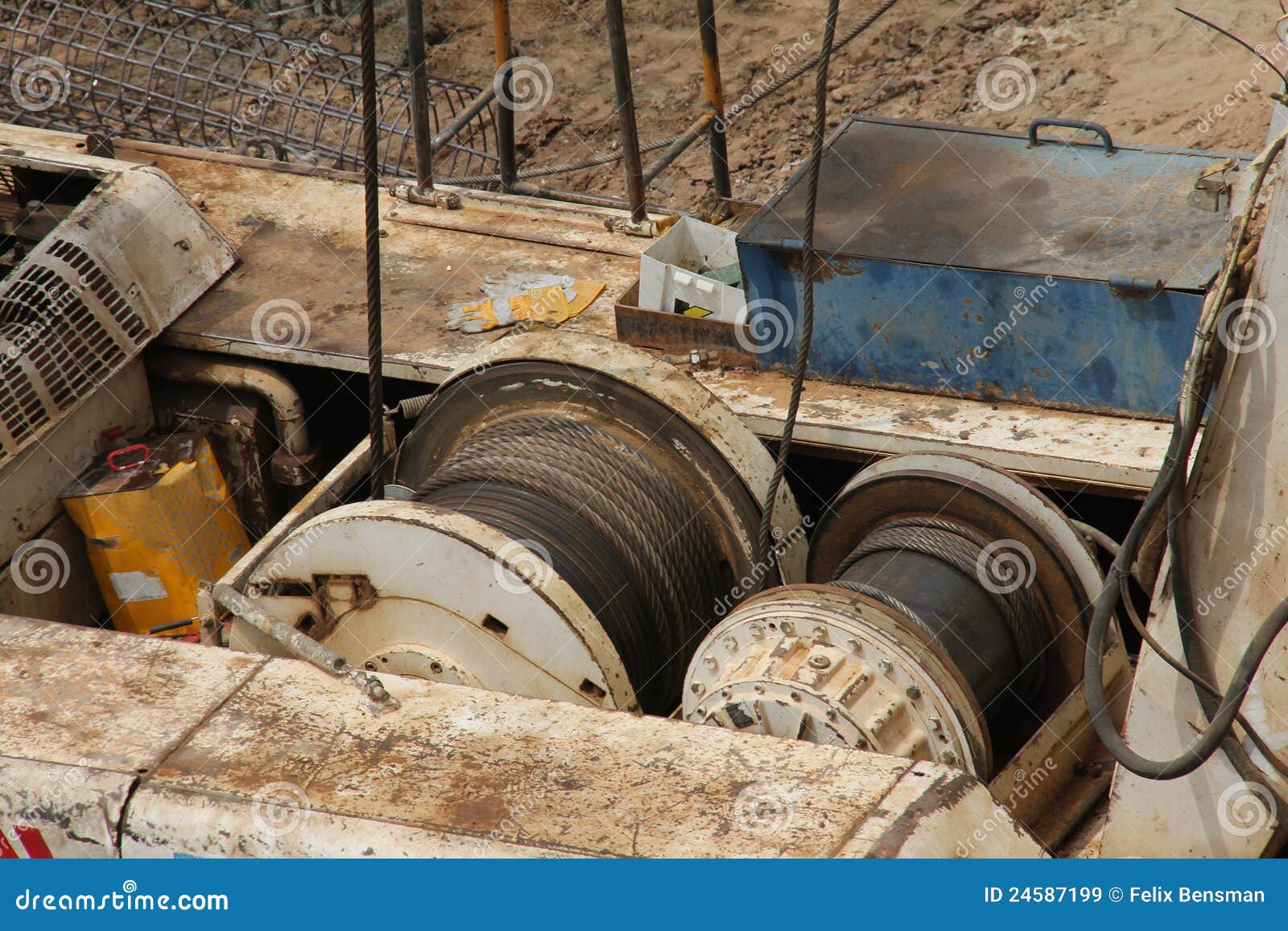 Drilling Machine at Work. Winch. Stock Image Image of digging, earth