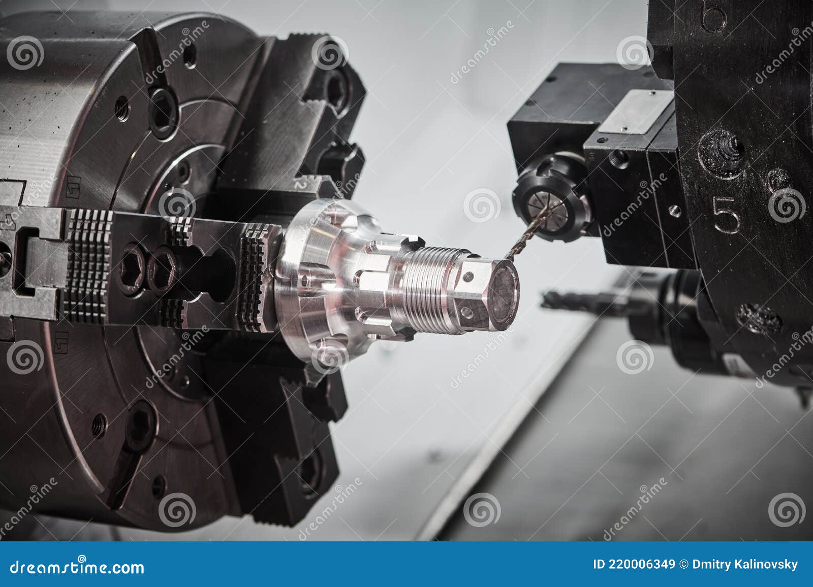 Drilling Operation On Cnc Lather Machine Metal Cutting And Precision Drilling Operation On Cnc Lather Machine Metal Cutting And Precision