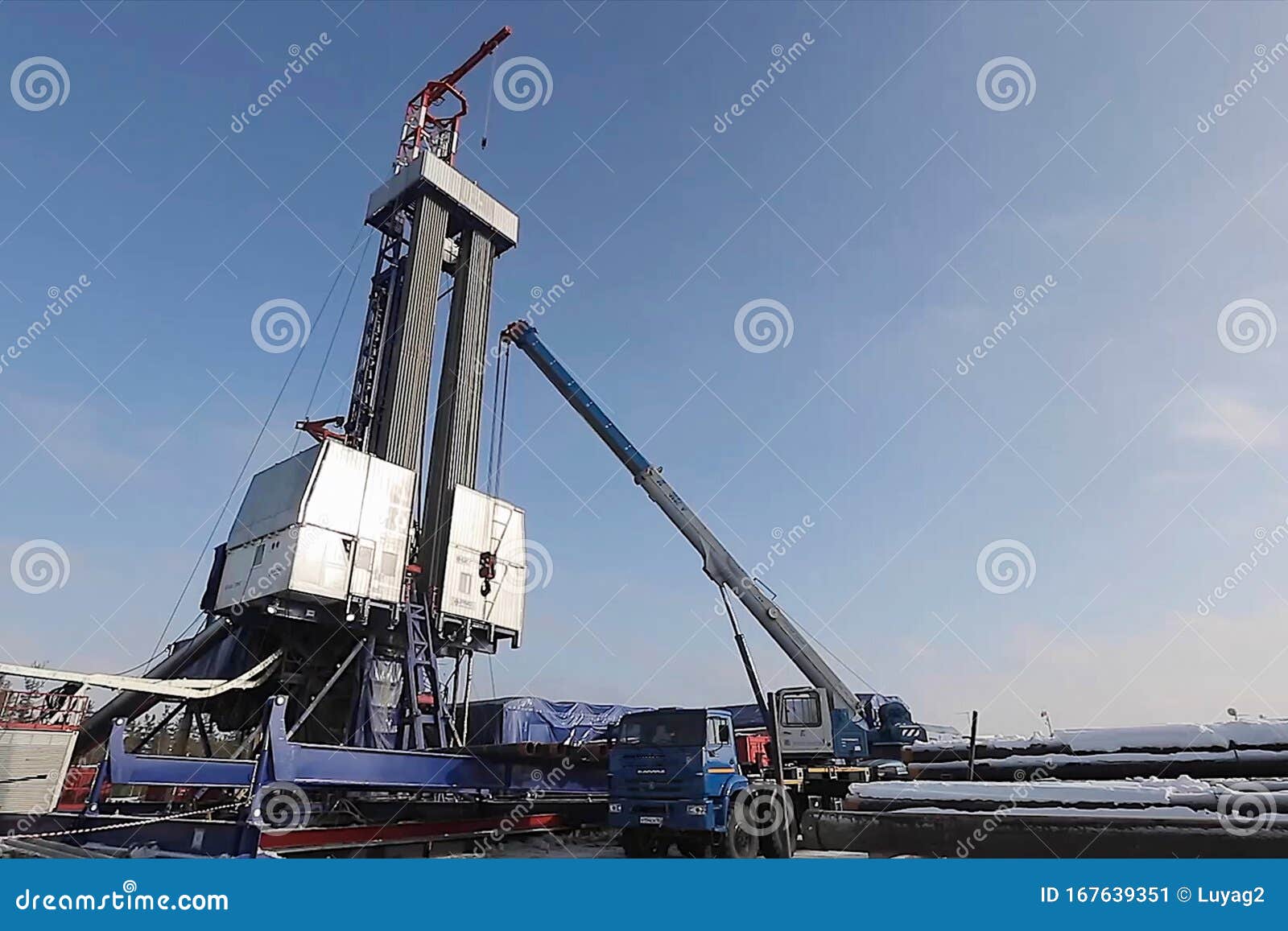 Drilling Rig, Equipment at Site of Oil Drilling Stock Image Image of