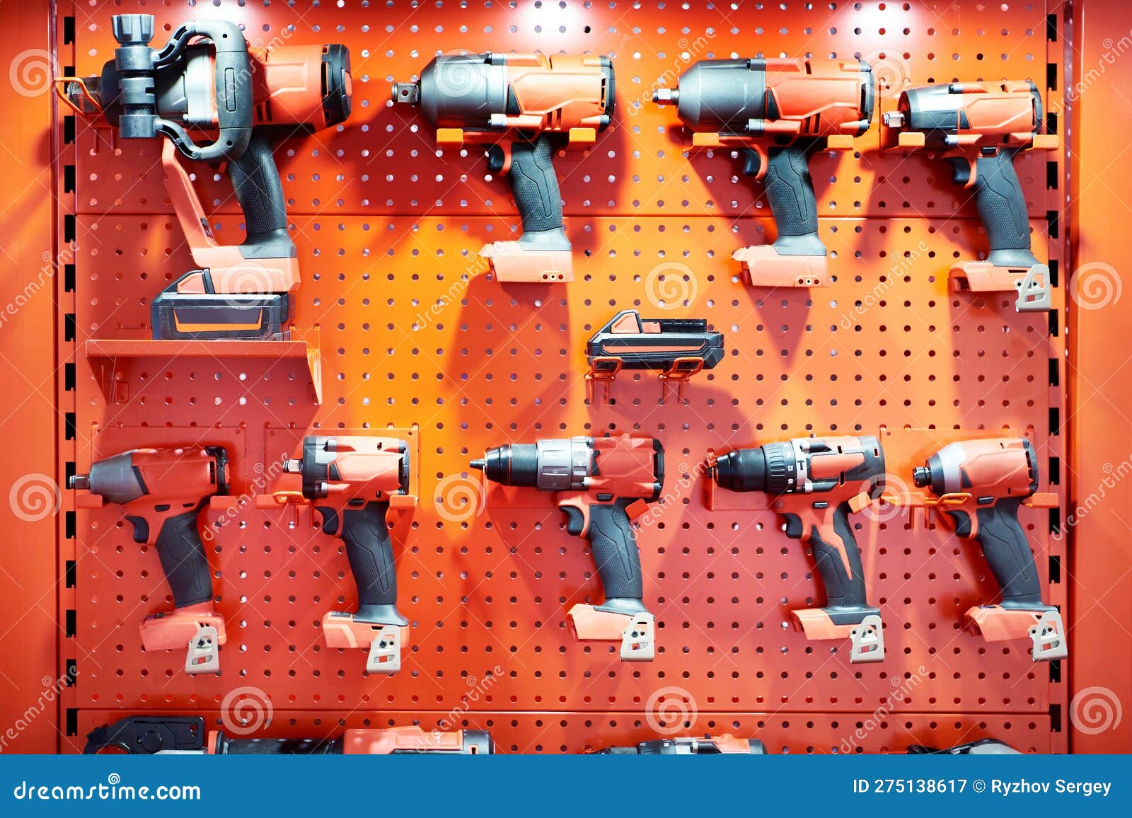 Drills in hardware store stock image. Image of tools 275138617