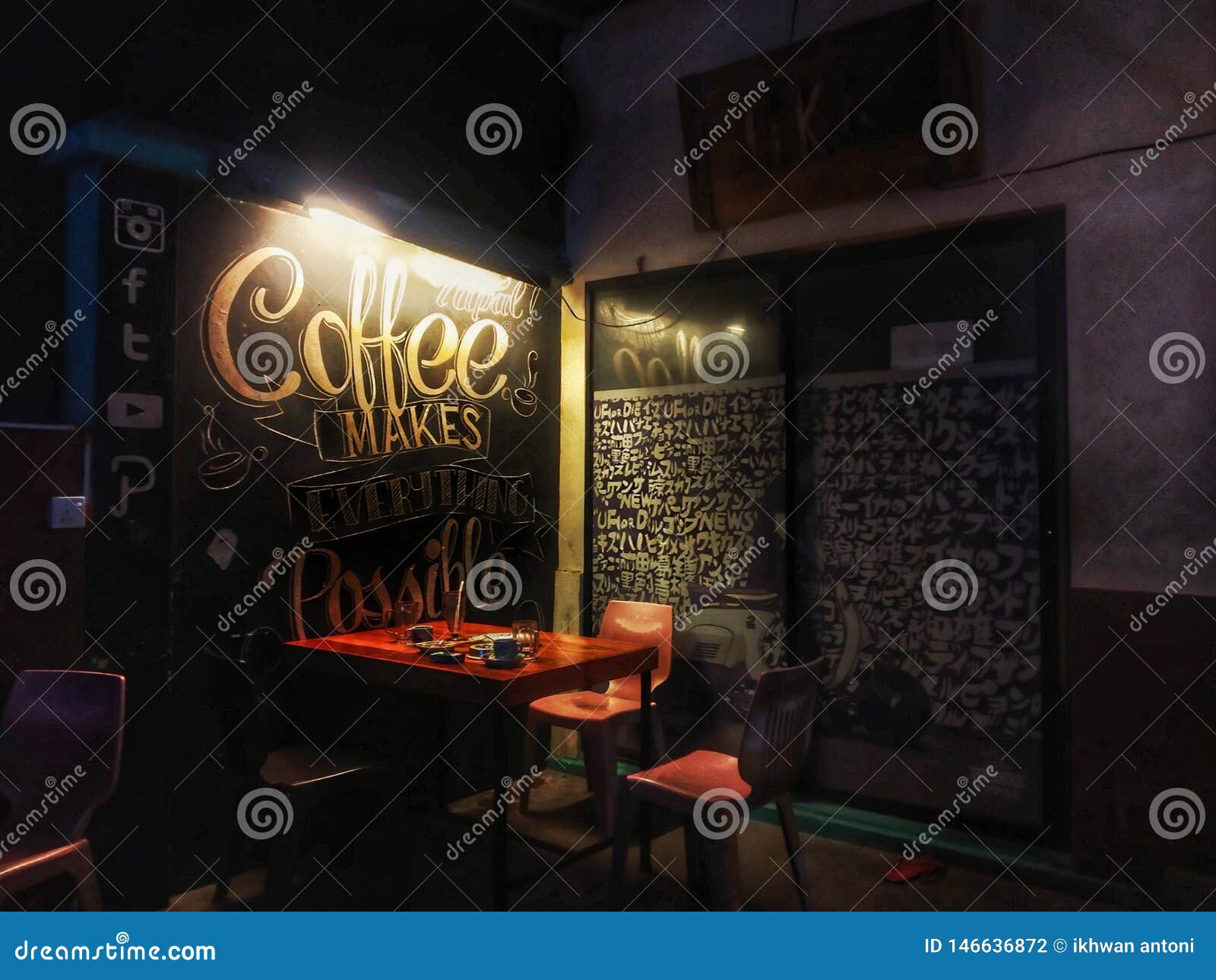 Drink Coffee on a Corner of a Street Editorial Photography Image of