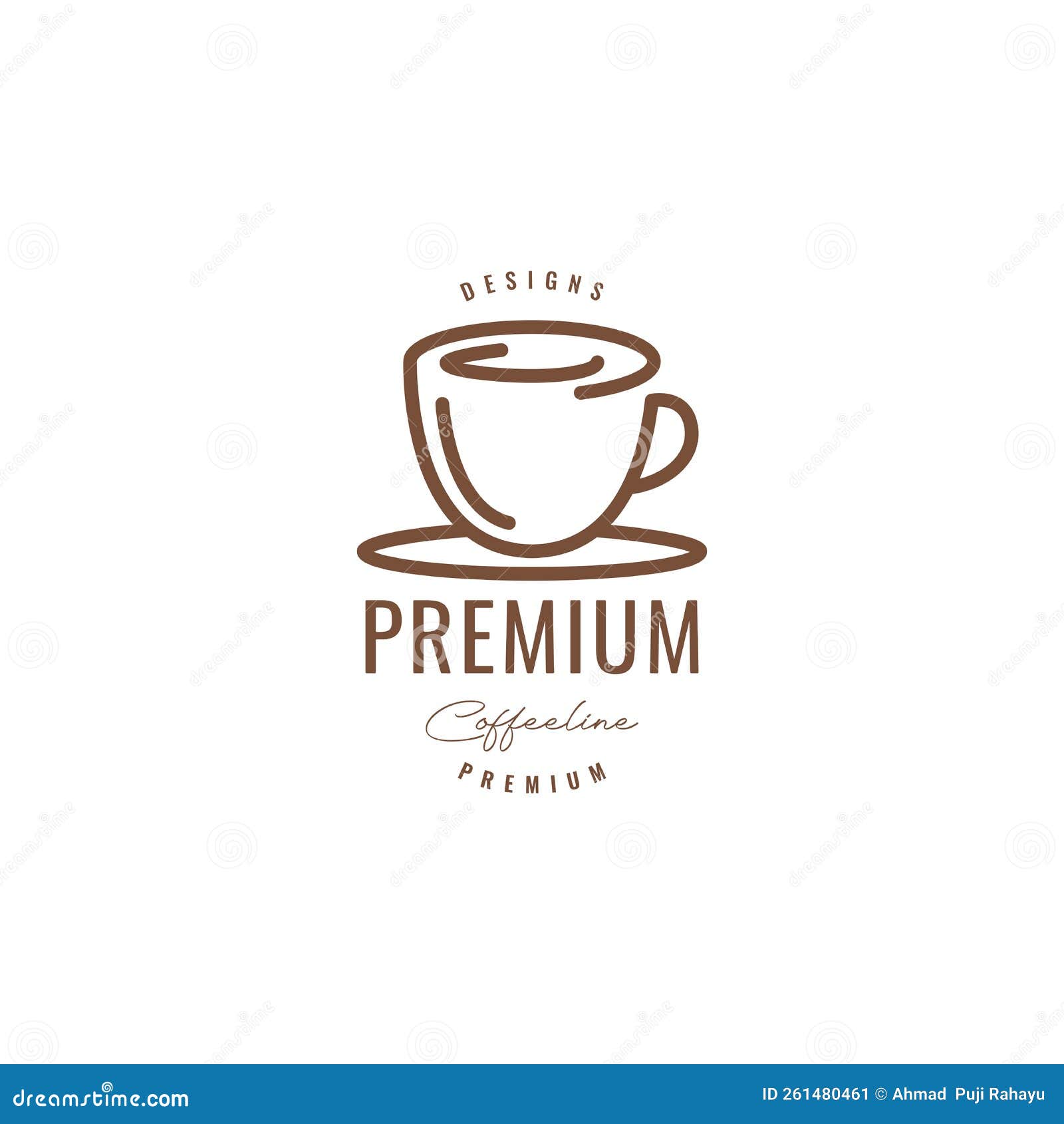 Drink Cup Coffee Glass Lines Minimalist Logo Design Stock Vector