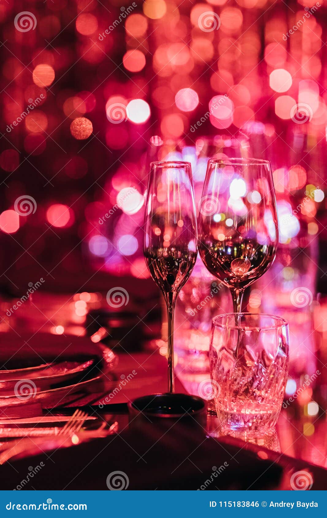 Drink Glasses in Blurred Light for Party Stock Photo Image of dishes