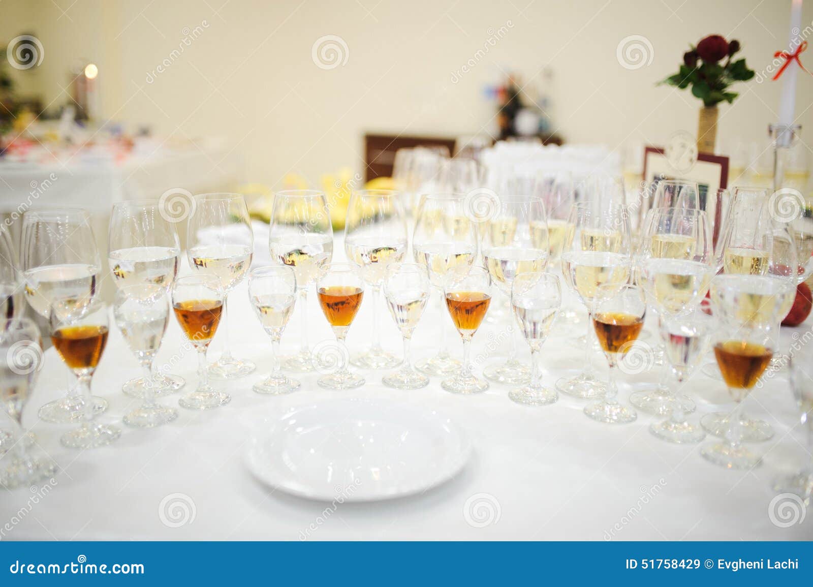 Drink Glasses at a Wedding Reception Stock Image Image of business