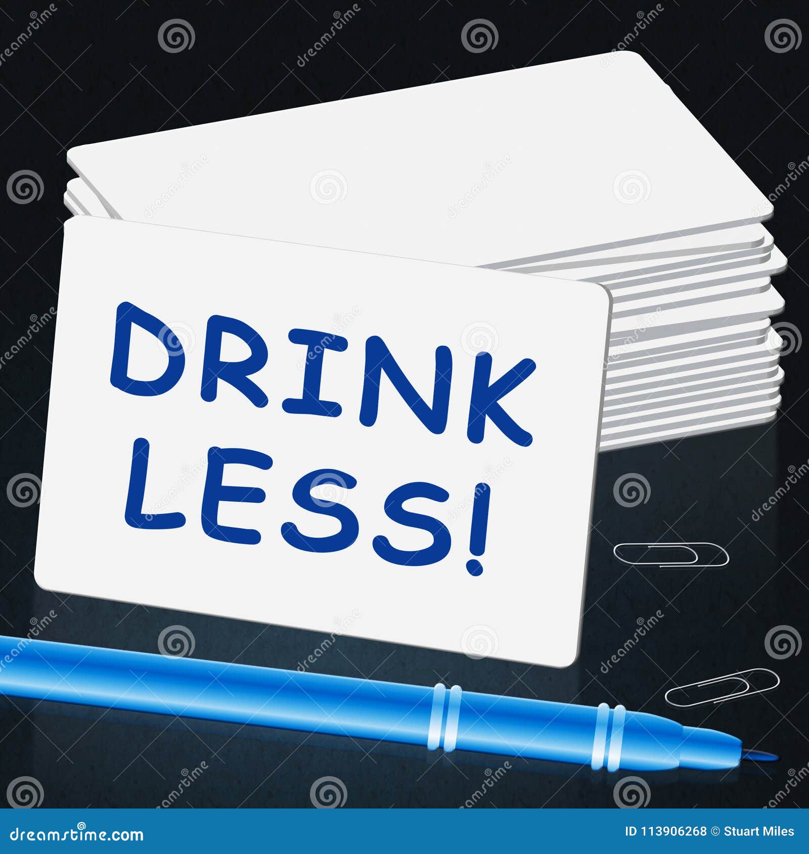 Drink less Means Stop Drinking 3d Illustration Stock Illustration