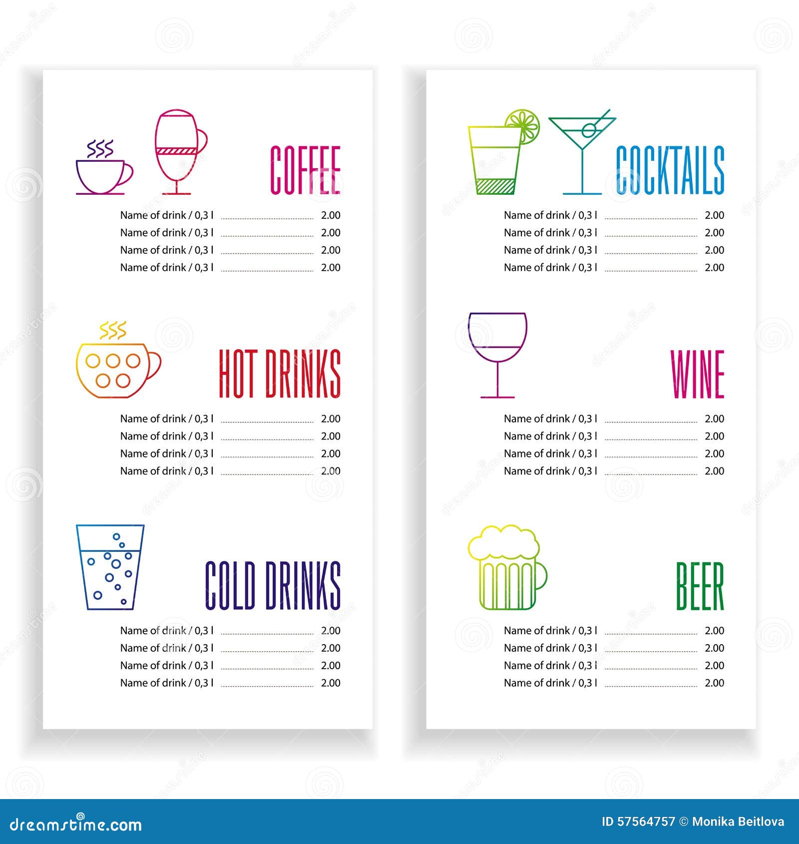 Drink menu template stock vector. Illustration of beer - 22 Throughout Cocktail Menu Template Word Free