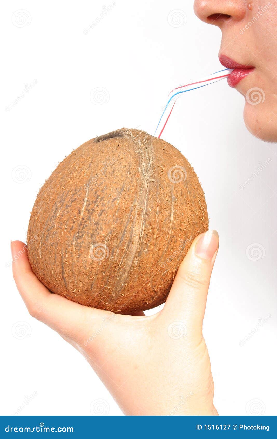 DRINKING COCONUT stock image. Image of colorful, decoration 1516127