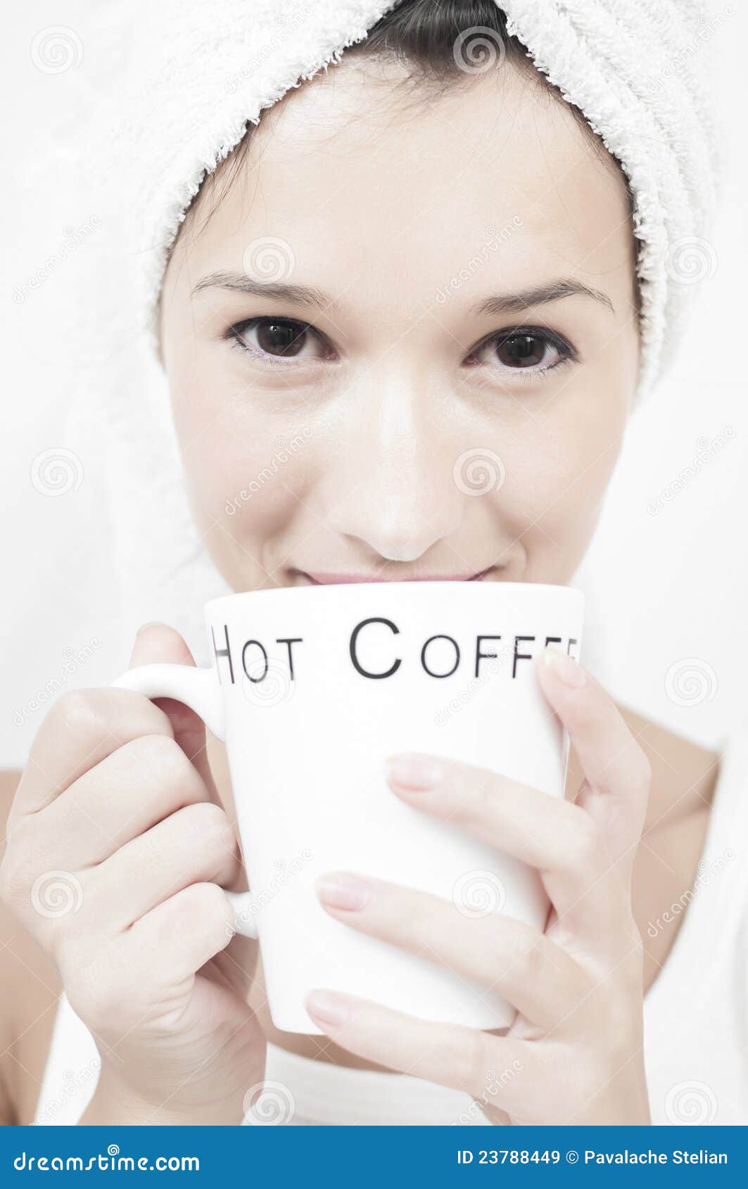 Drinking Coffee After A Shower In The Morning Royalty Free Stock Images Image 23788449