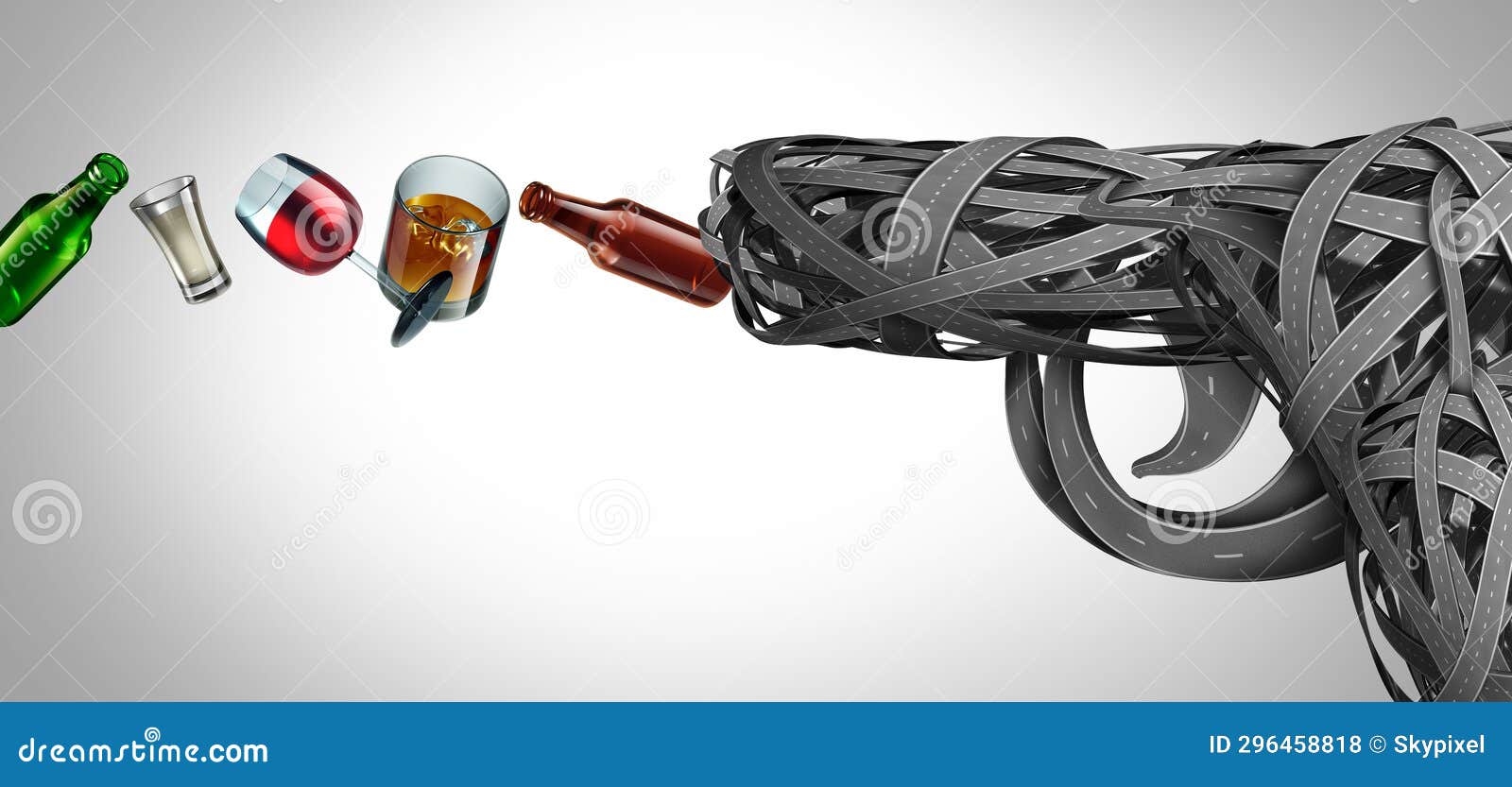 Drinking and Driving Concept Stock Illustration