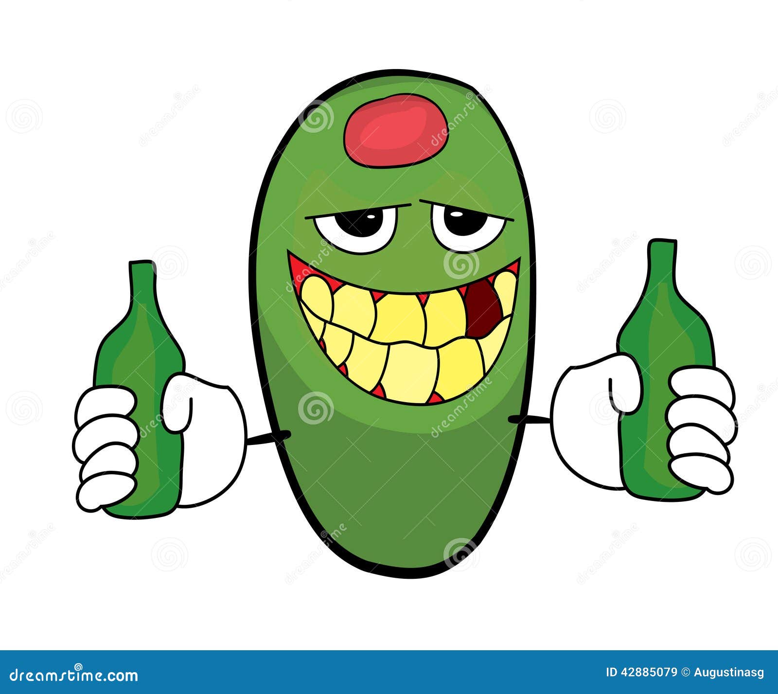 Drinking Olive Cartoon Character Stock Illustration Illustration of