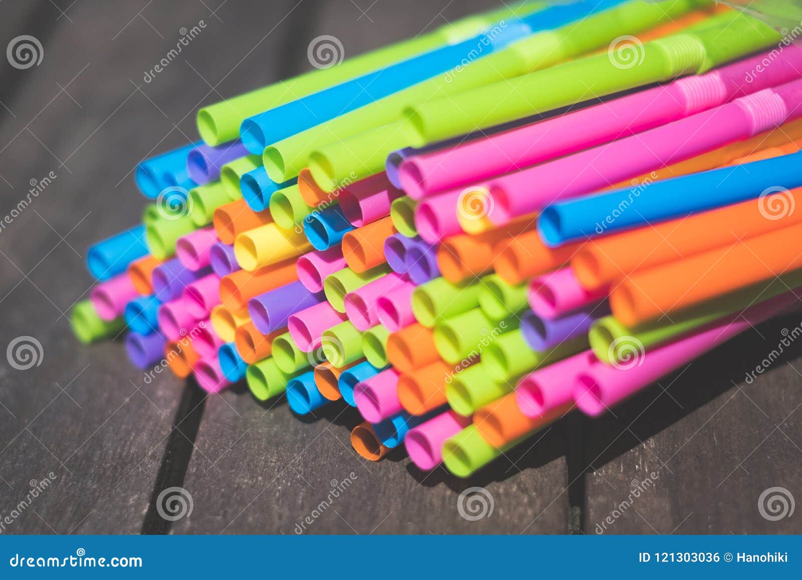 drinking straws closeup, colorful plastic straw macro