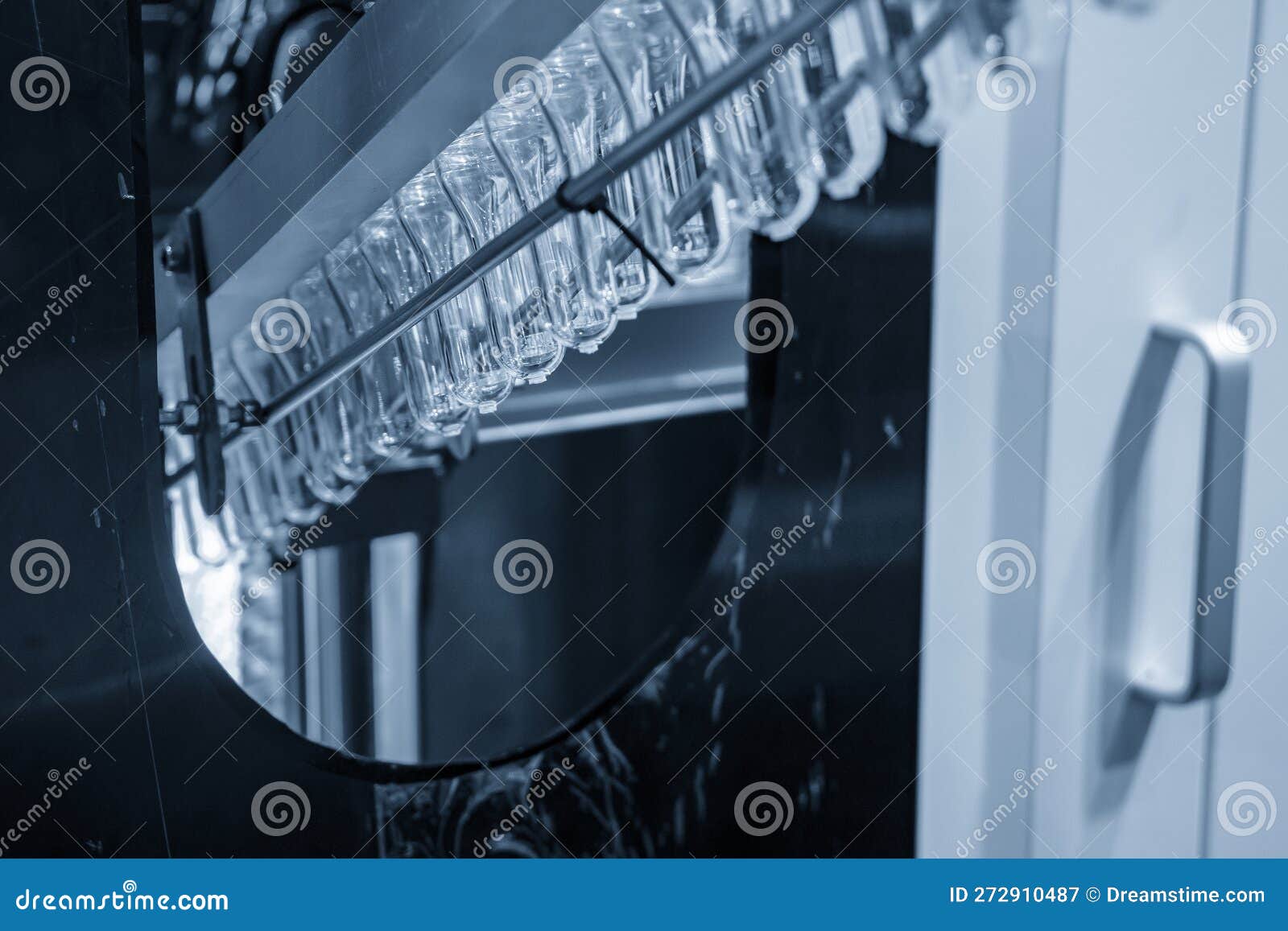 The Drinking Water Bottle Manufacturing Process by Blow Mold Machine Stock Image Image of