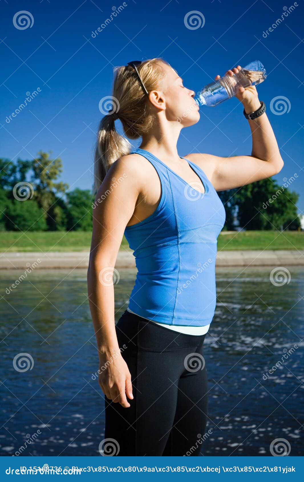 Drinking Water after Running Stock Photo Image of portrait, girl