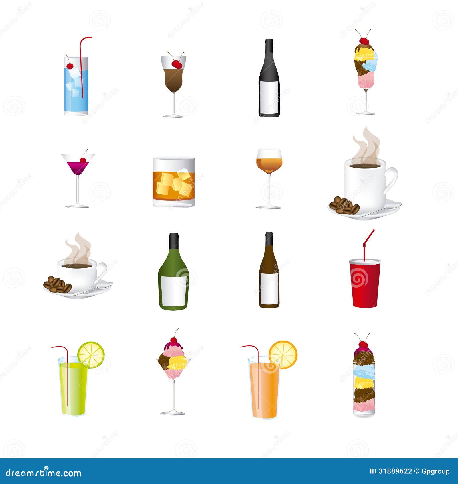 Drinks icons stock vector. Illustration of icon, fresh 31889622