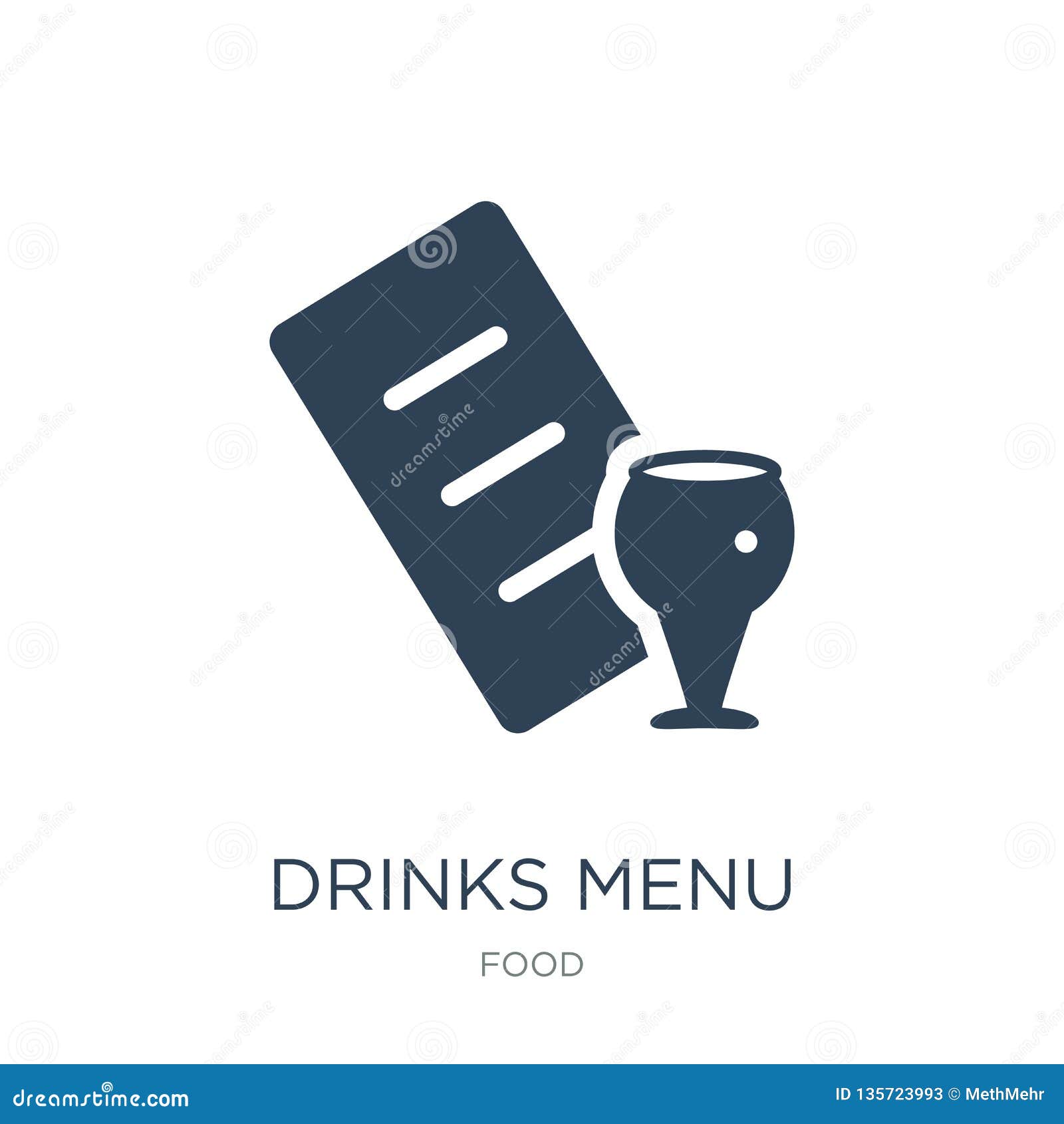 Drinks Menu Icon in Trendy Design Style. Drinks Menu Icon Isolated on
