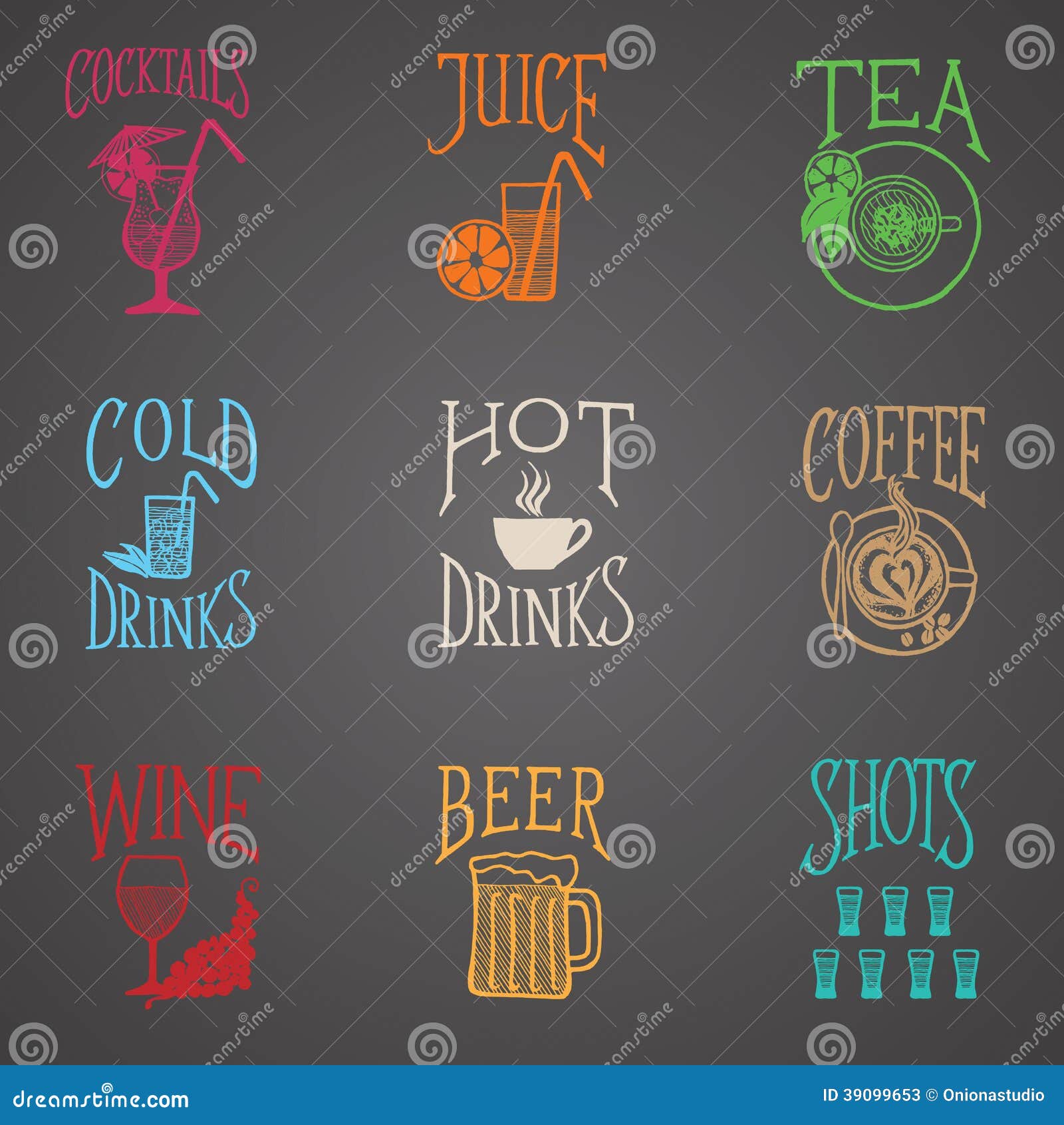 Drinks Menu Icons Latino Style Stock Vector Illustration of dinner