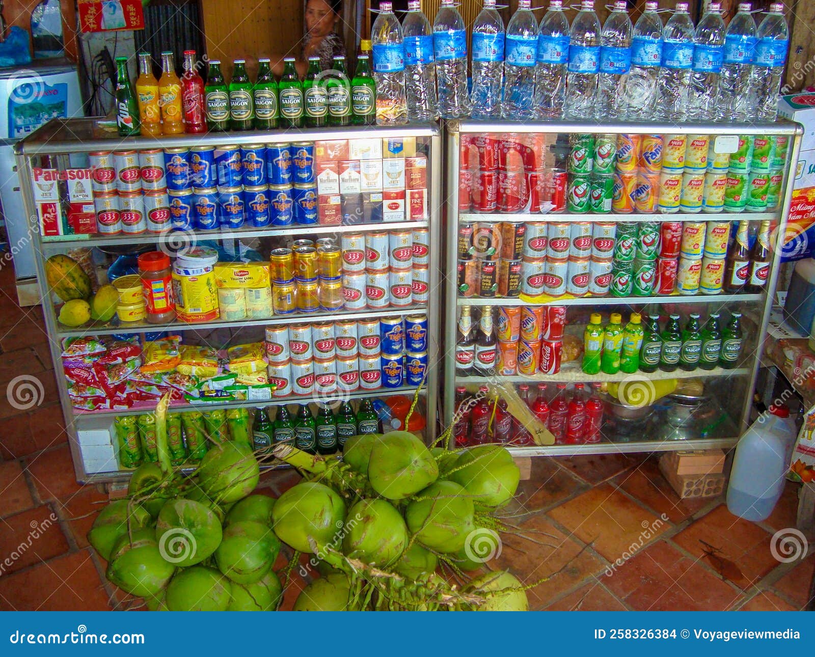 Drinks and Snacks for Tourists and Travelers Editorial Stock Image