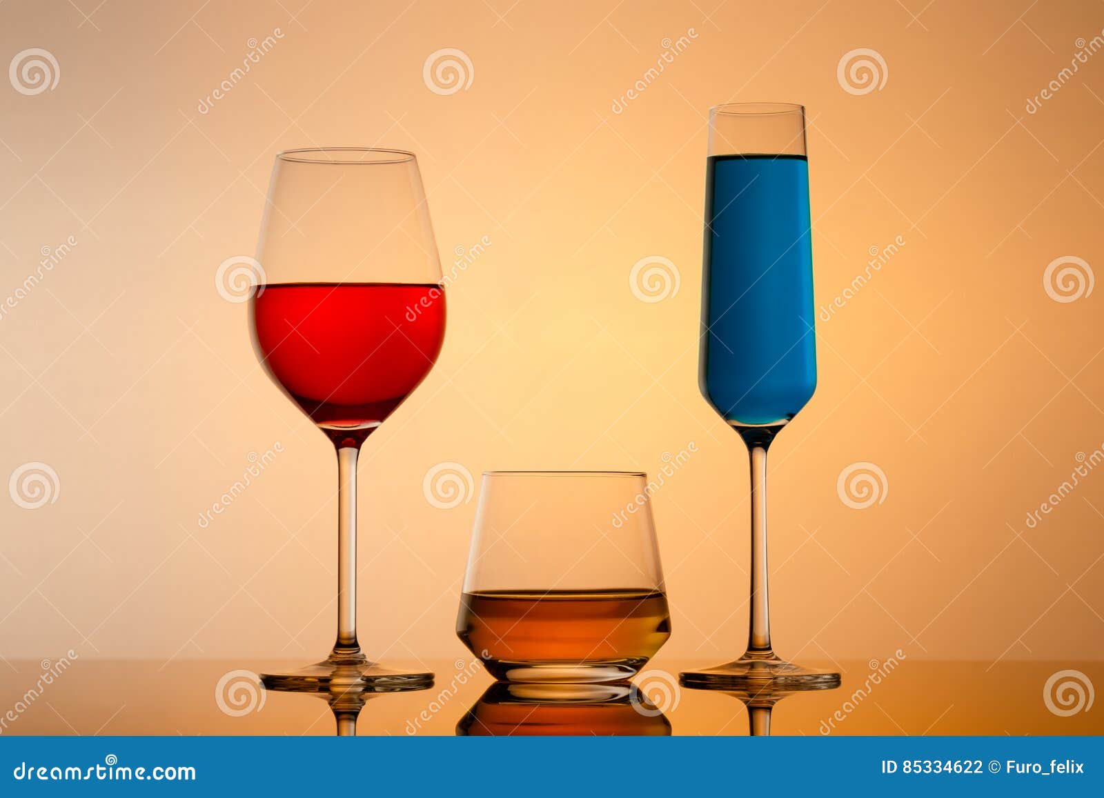 Drinks in Various Alcoholic Glasses Stock Photo Image of glasses