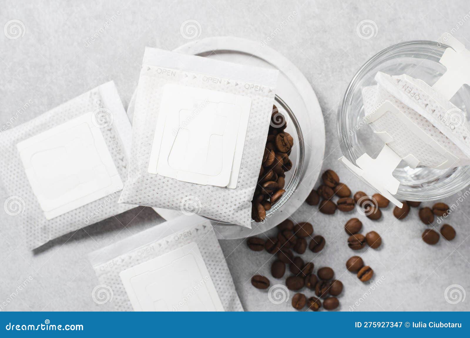Drip Coffee Bags, Coffee Trend, Quick Way To Brew Ground Coffee Stock