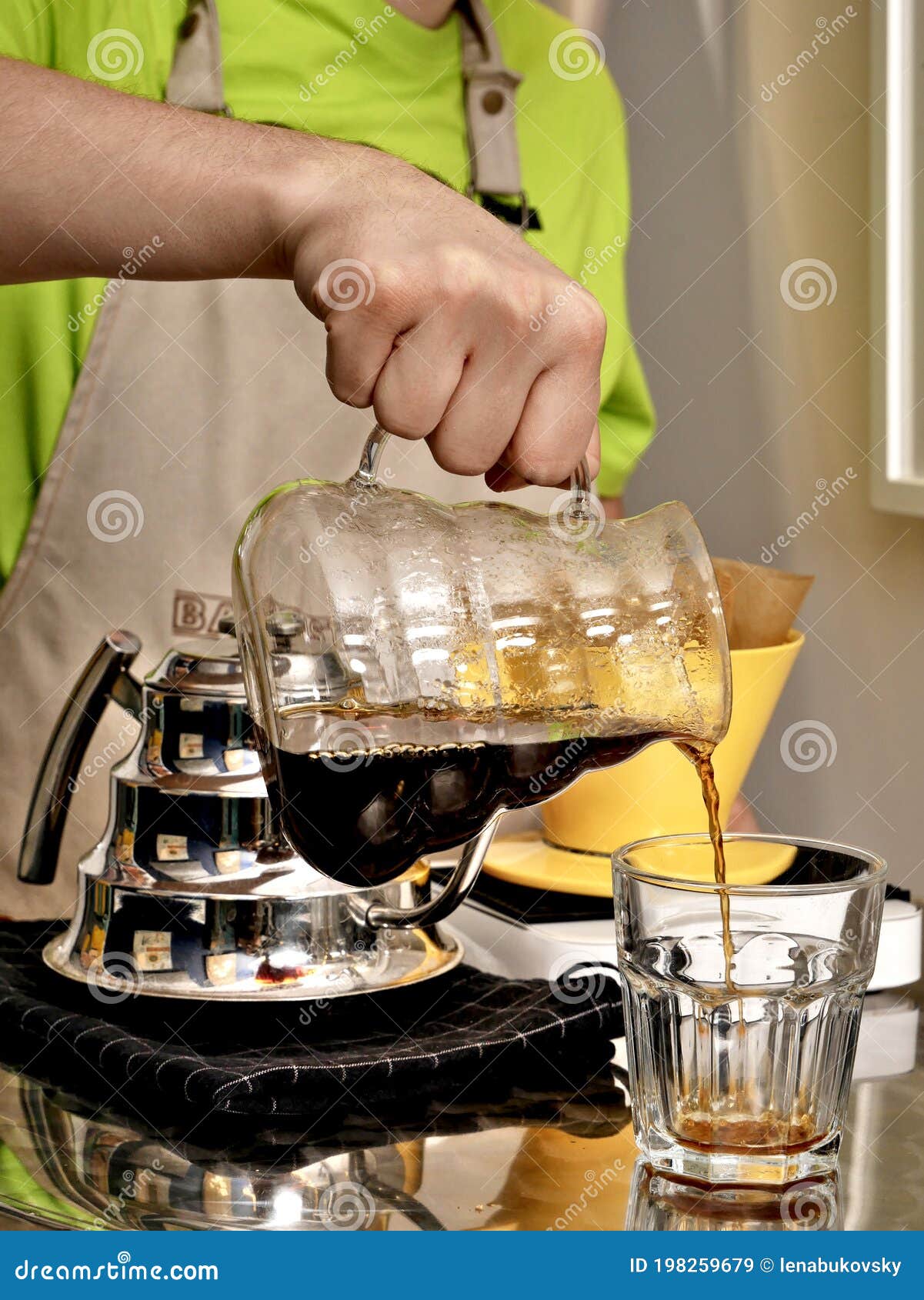 Drip Coffee Coffee Made by Passing Boiling Water through a Perforated