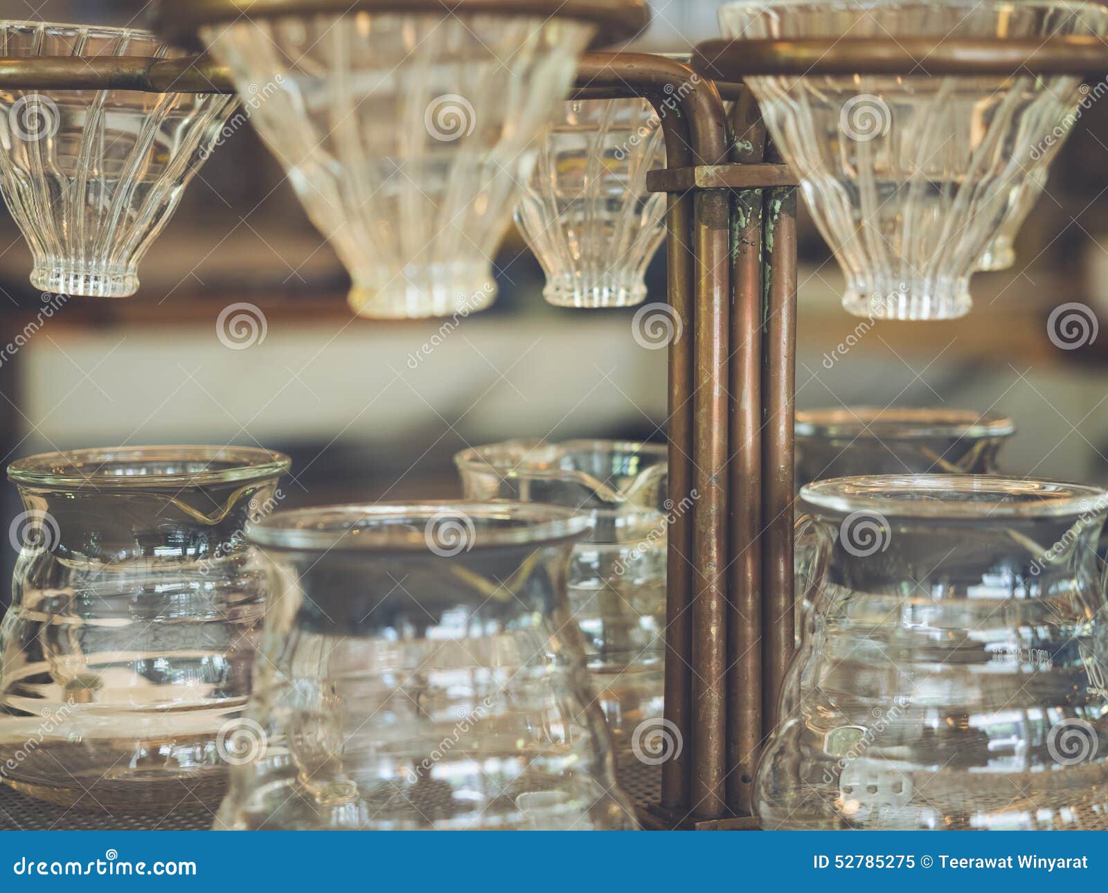 Drip Coffee Glass Vintage Style Stock Image Image of brass, kits