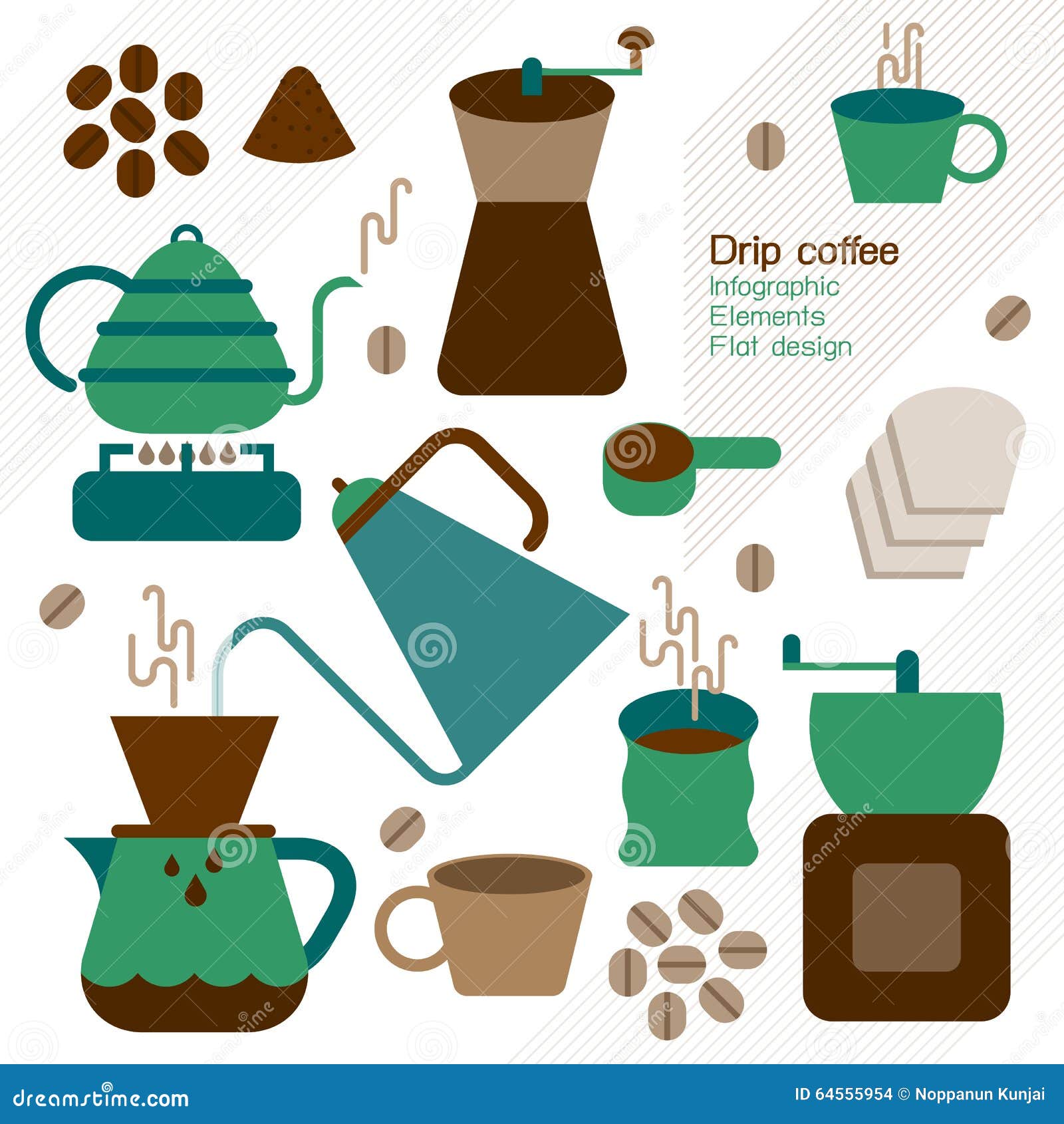 Drip Coffee Infographic Element. Stock Vector Illustration of graphic