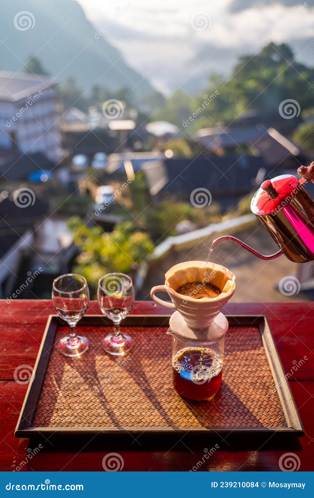 Drip Coffee Set for Brew Coffee Stock Photo Image of kettle, drip