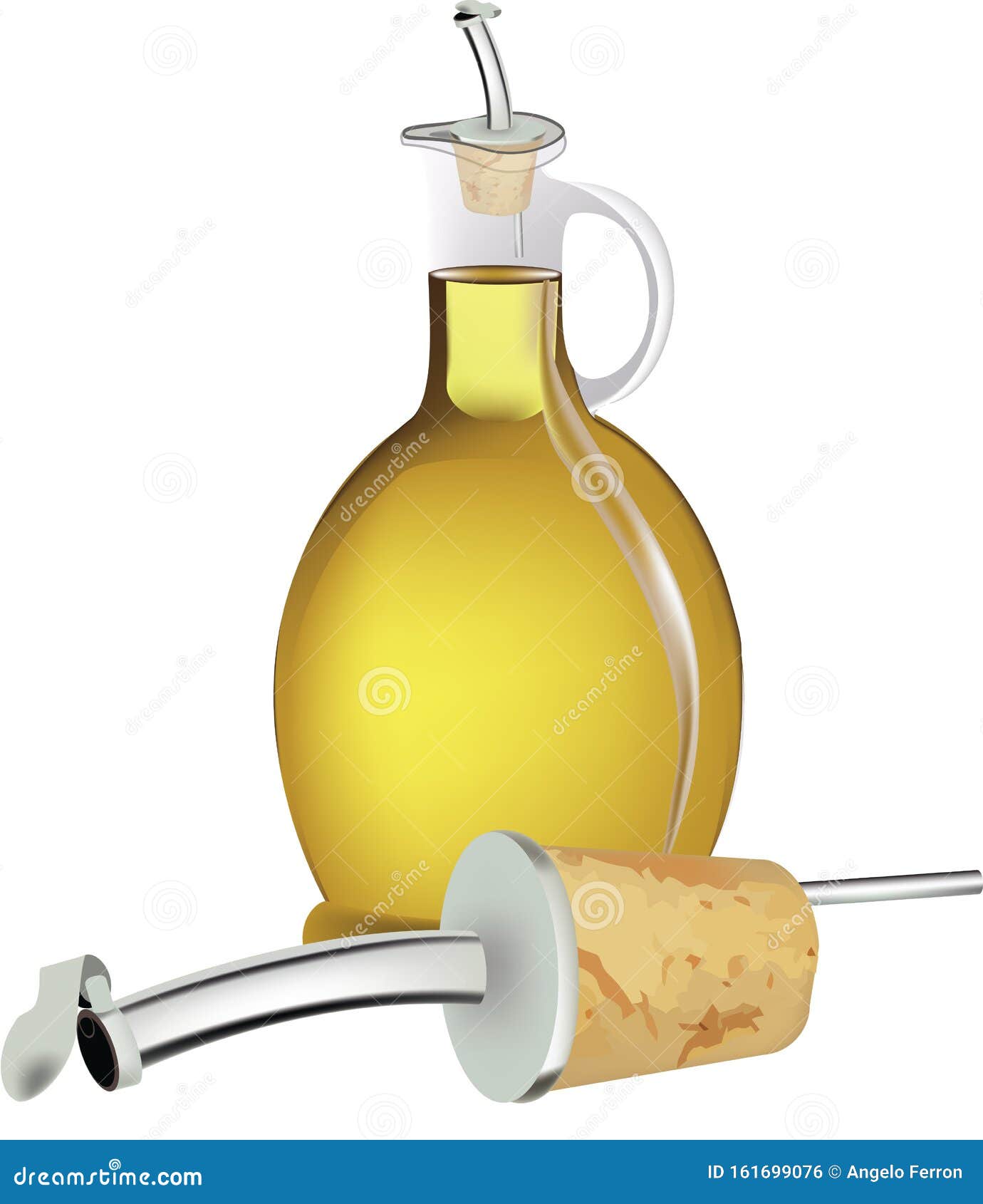 Drip Oil Bottle with Cap and Oil Stock Vector Illustration of pour