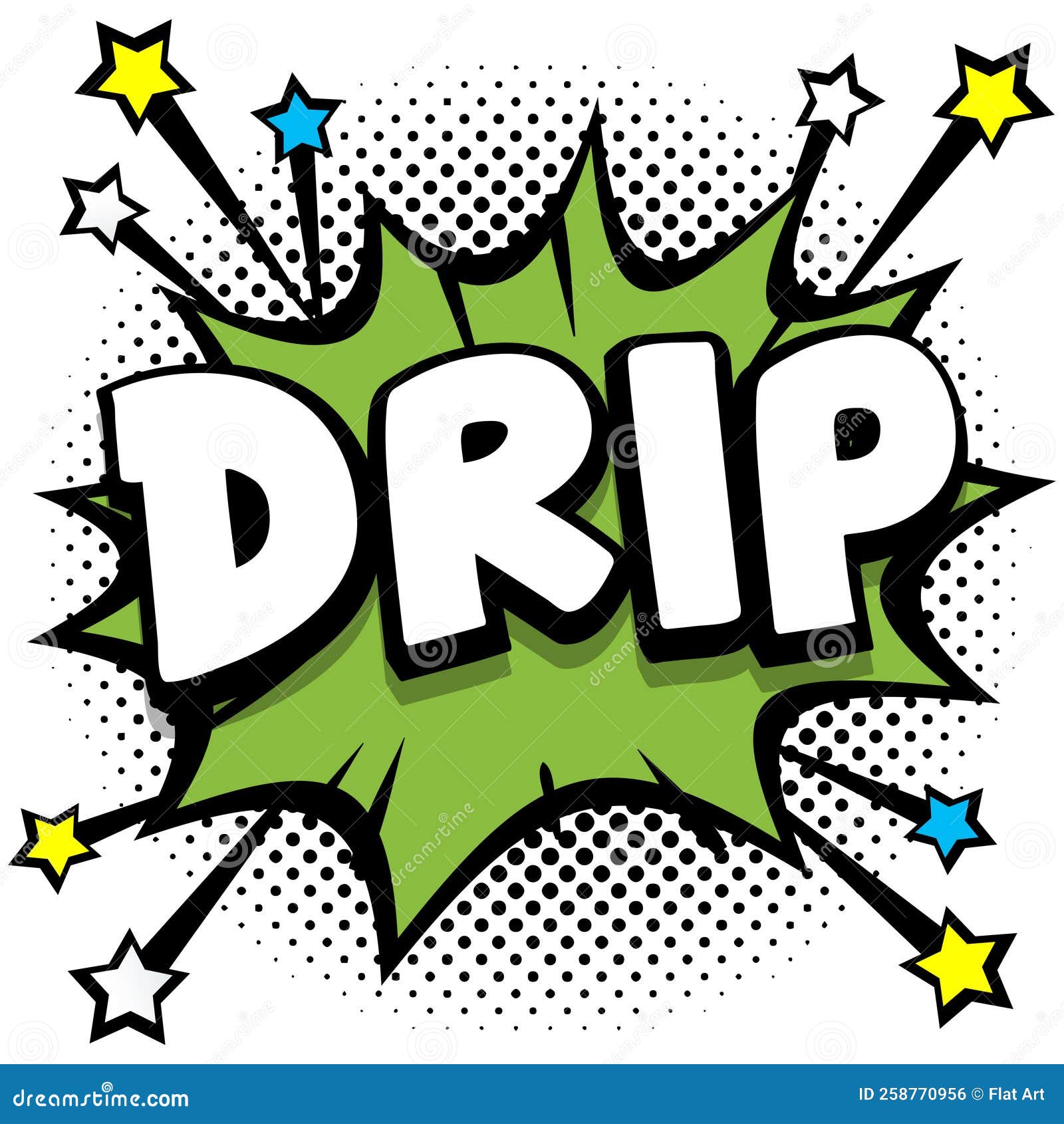 Drip Pop Art Comic Speech Bubbles Book Sound Effects Stock Vector