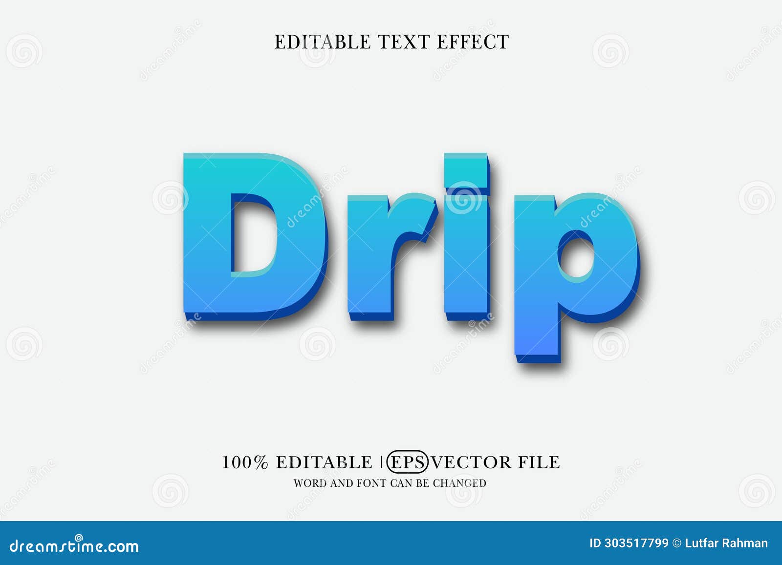 drip title background editable text effect, 3d text template