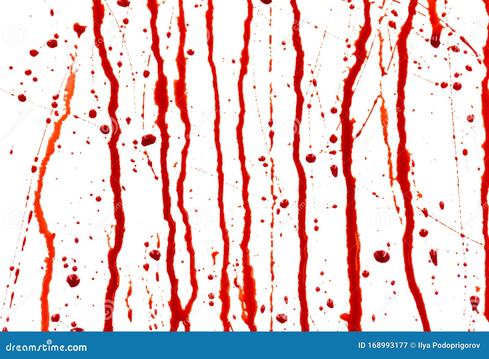 Dripping Blood Isolated on White Background. Flowing Red Blood Splashes,  Drops and Trail Stock Image - Image of abstract, drips: 168993177