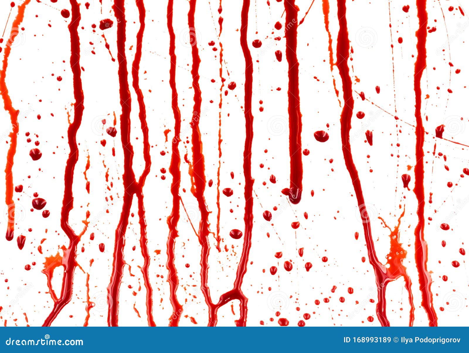 Dripping Blood Isolated on White Background. Flowing Red Blood Splashes,  Drops and Trail Stock Image - Image of bloody, liquid: 168993189