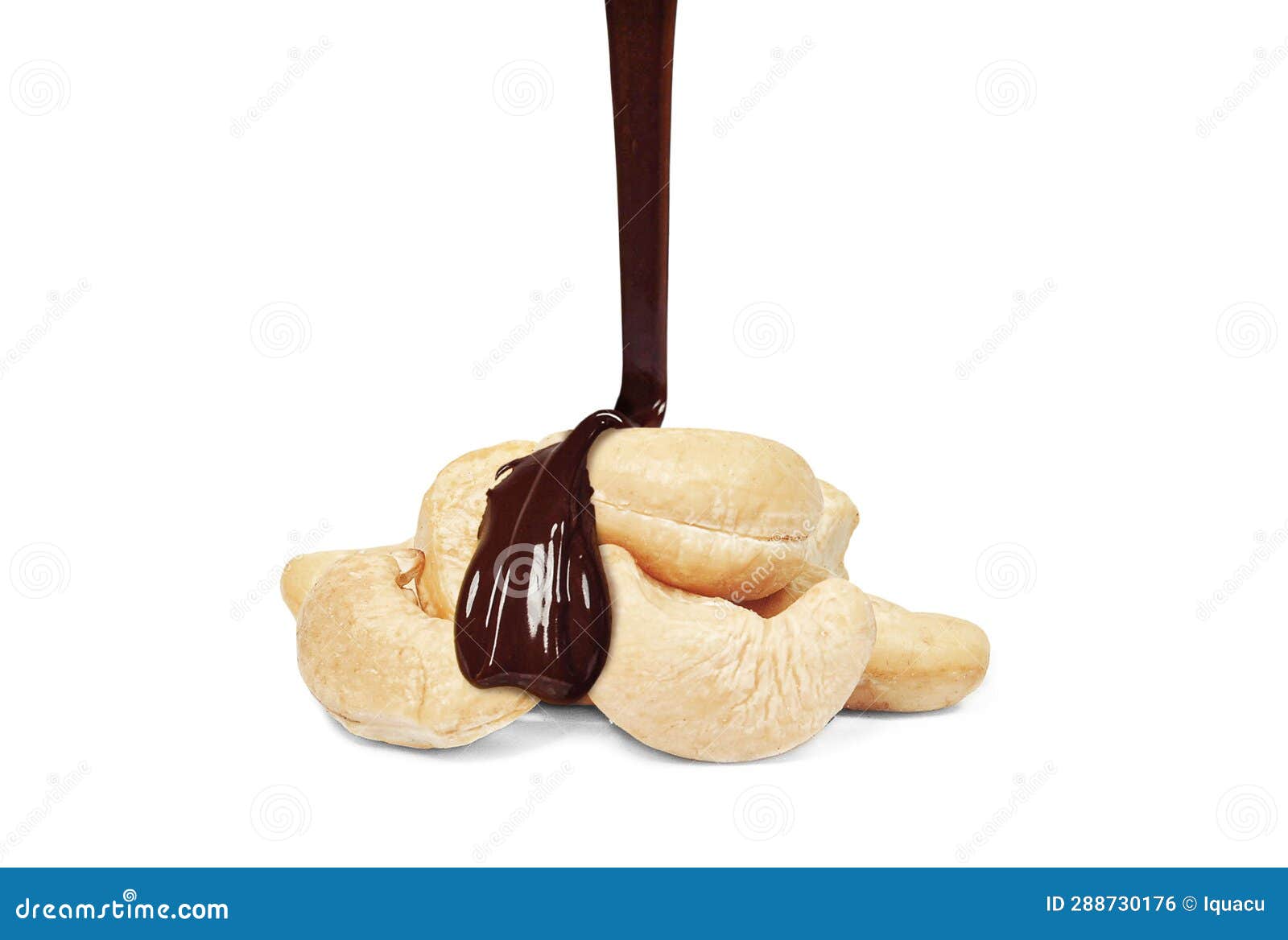 Cashew nuts with chocolate stock photo. Image of dried 288730176