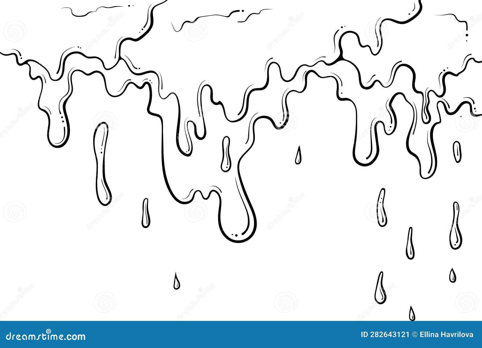 dripping flowing liquid line art