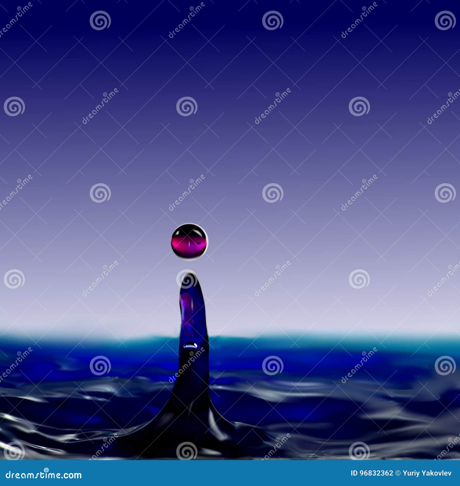 Dripping Fluid, A Column Of Water In The Form Of A Swimmer. RoyaltyFree Stock Photo