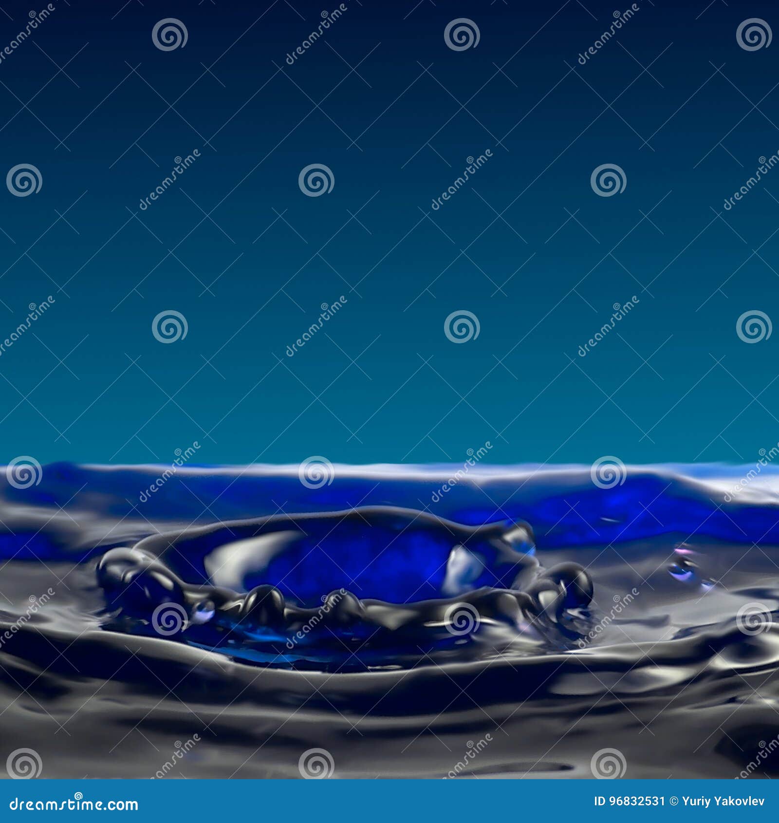 Dripping Fluid, A Column Of Water In The Form Of A Swimmer. RoyaltyFree Stock Photo