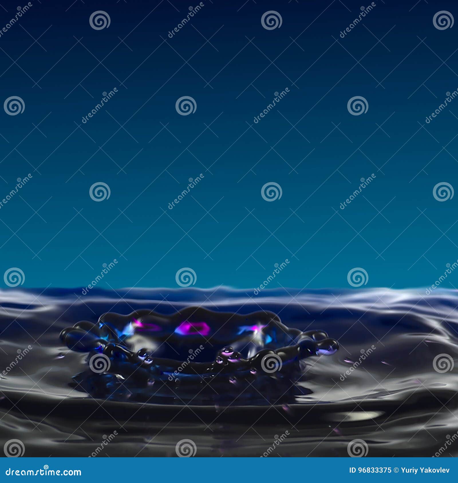 Dripping Fluid, A Column Of Water In The Form Of A Swimmer. RoyaltyFree Stock Photo