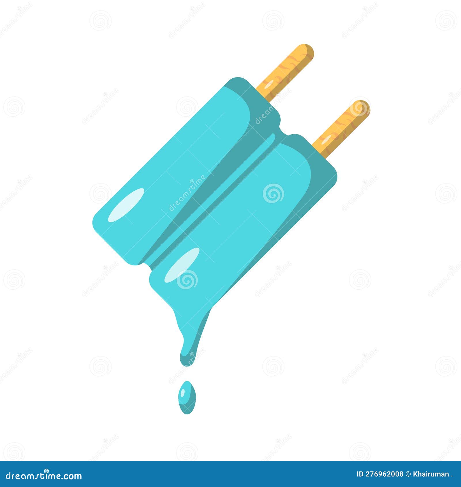 Dripping Ice Cream Flat Illustration. Clean and Shiny Icon Design
