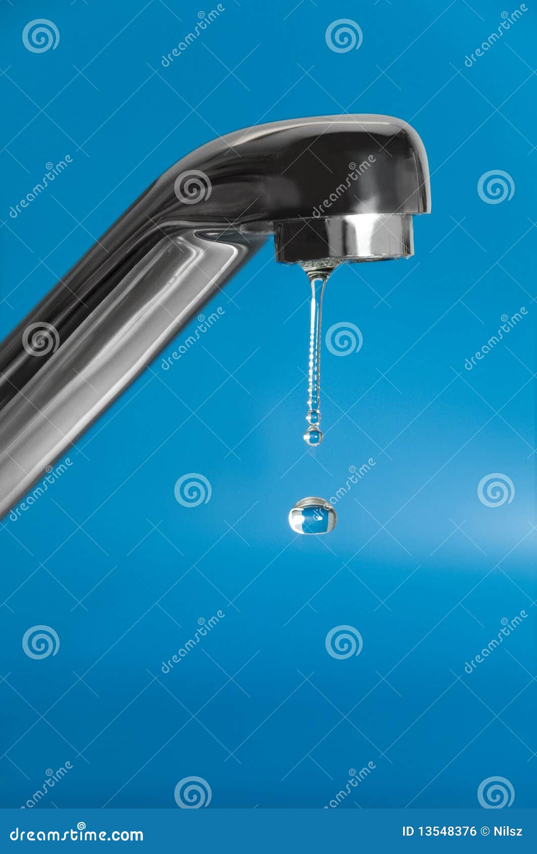 Dripping kitchen faucet stock photo. Image of silver 13548376