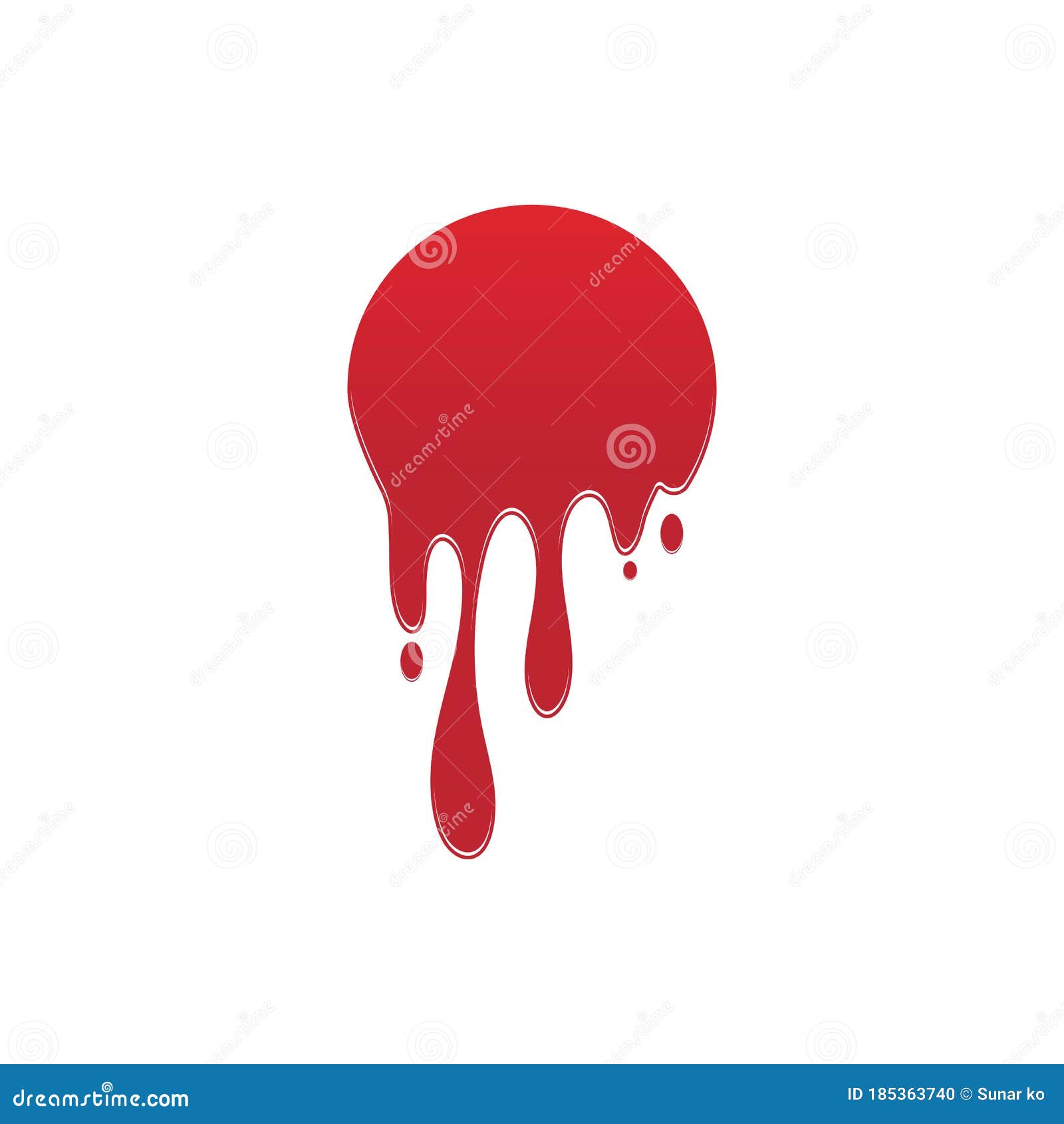 Dripping Paint Icon Logo. Current Liquid. Paint Flows. Melted Circle Logo. Current Paint Stains