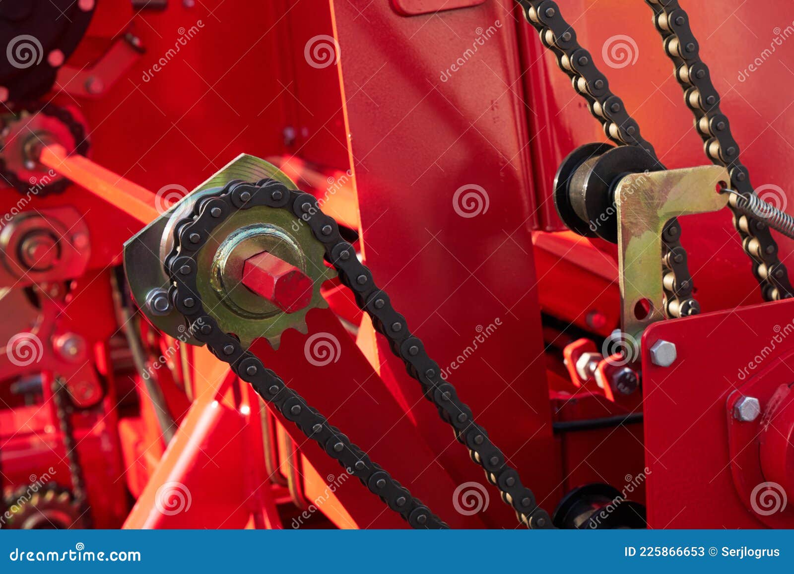 Drive Chains and Sprockets. Stock Image Image of industrial, system